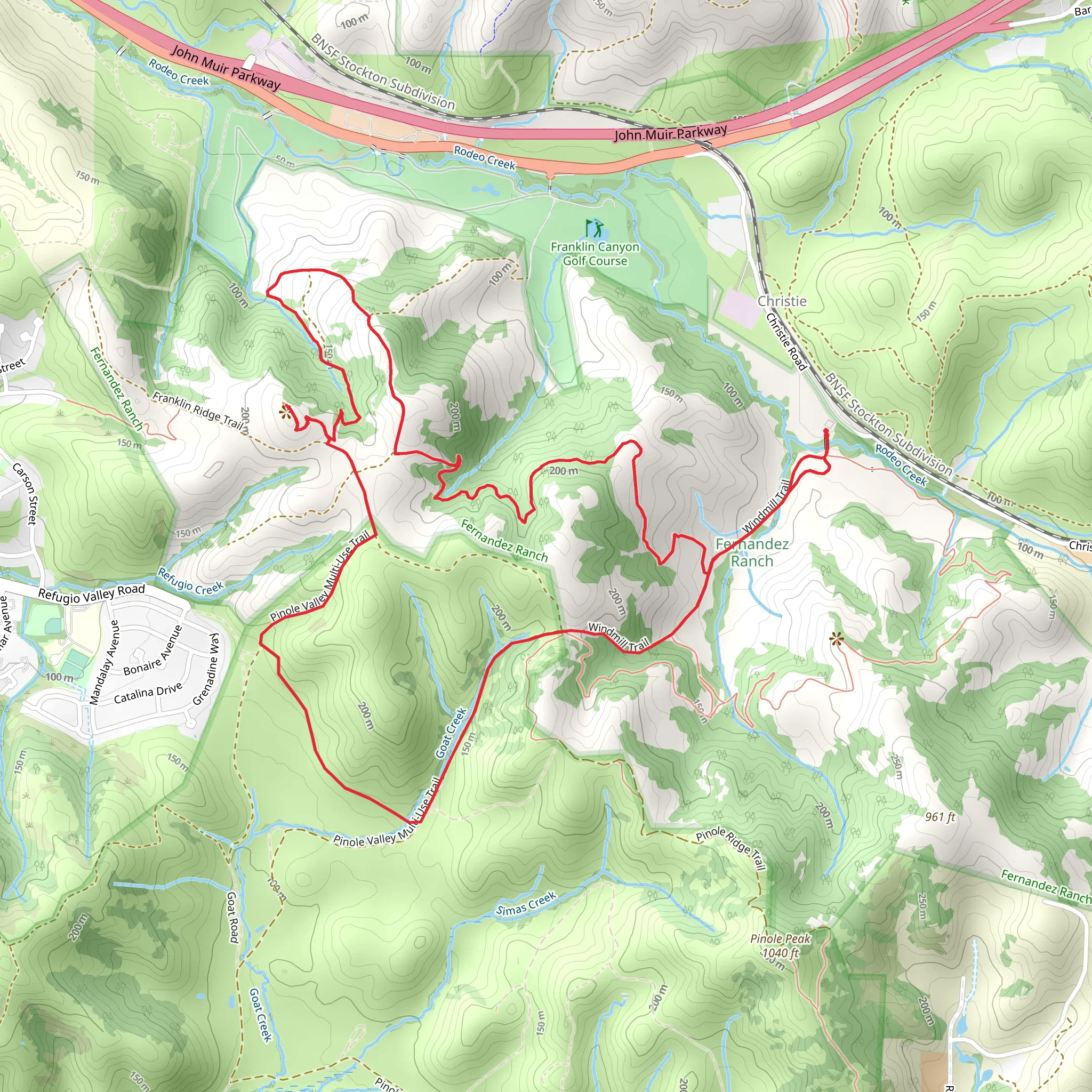 Windmill Trail and Woodland Trail Loop mobile static map