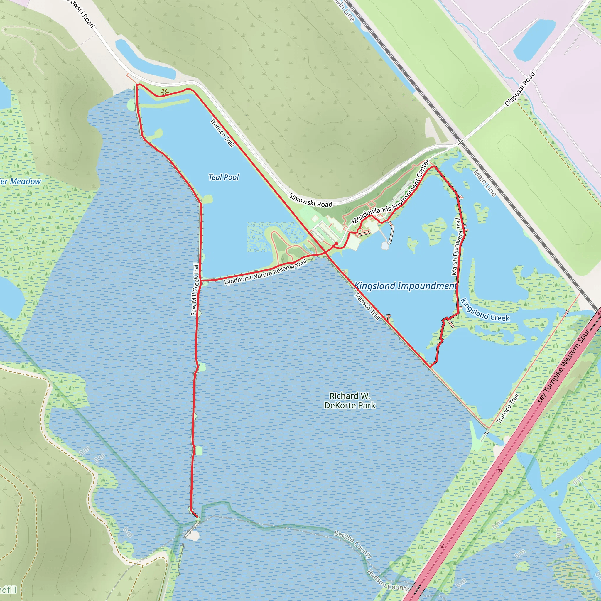 Saw Mill Creek and Marsh Discovery Loop Trail mobile static map