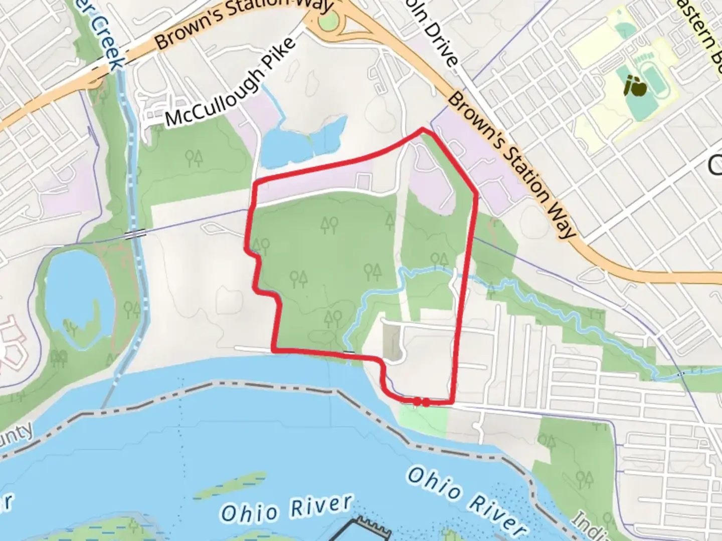 An image depicting the trail Emery Crossing and Clarksville Heritage Loop Trail and its surrounding area.