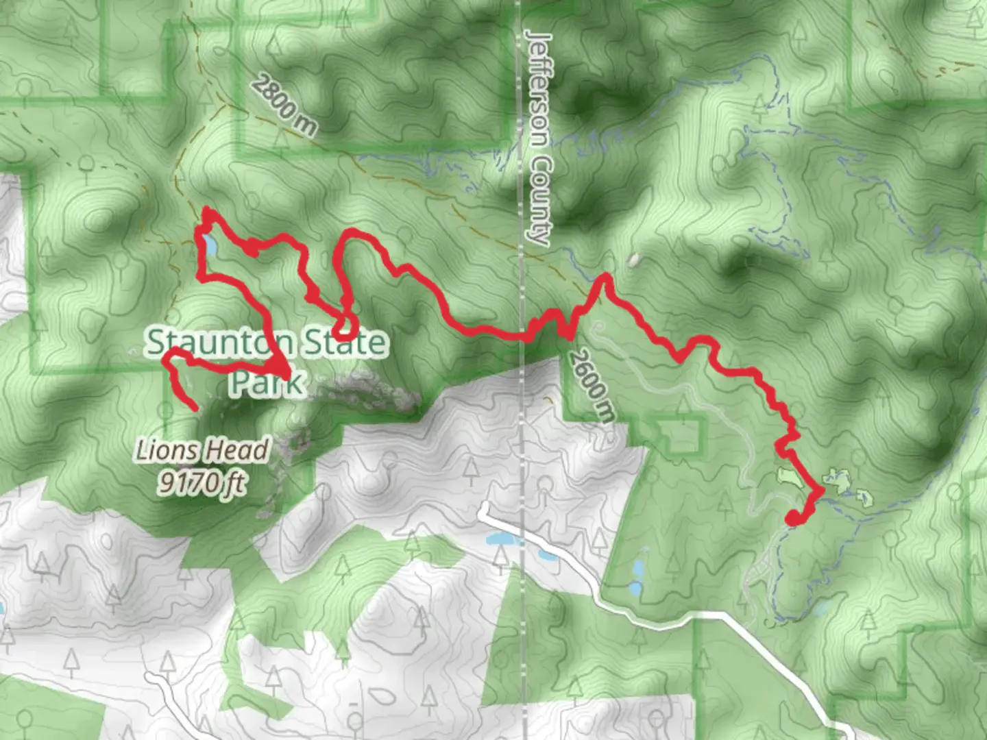 An image depicting the trail Staunton Ranch - Scout Line - Marmot Passage - Chimney Rock Trail and its surrounding area.