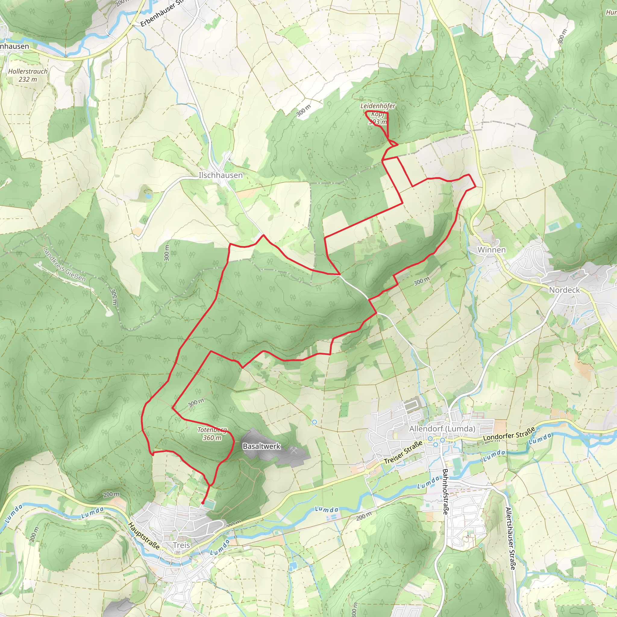 Ledenhofer Kopf Loop - Treis mobile static map