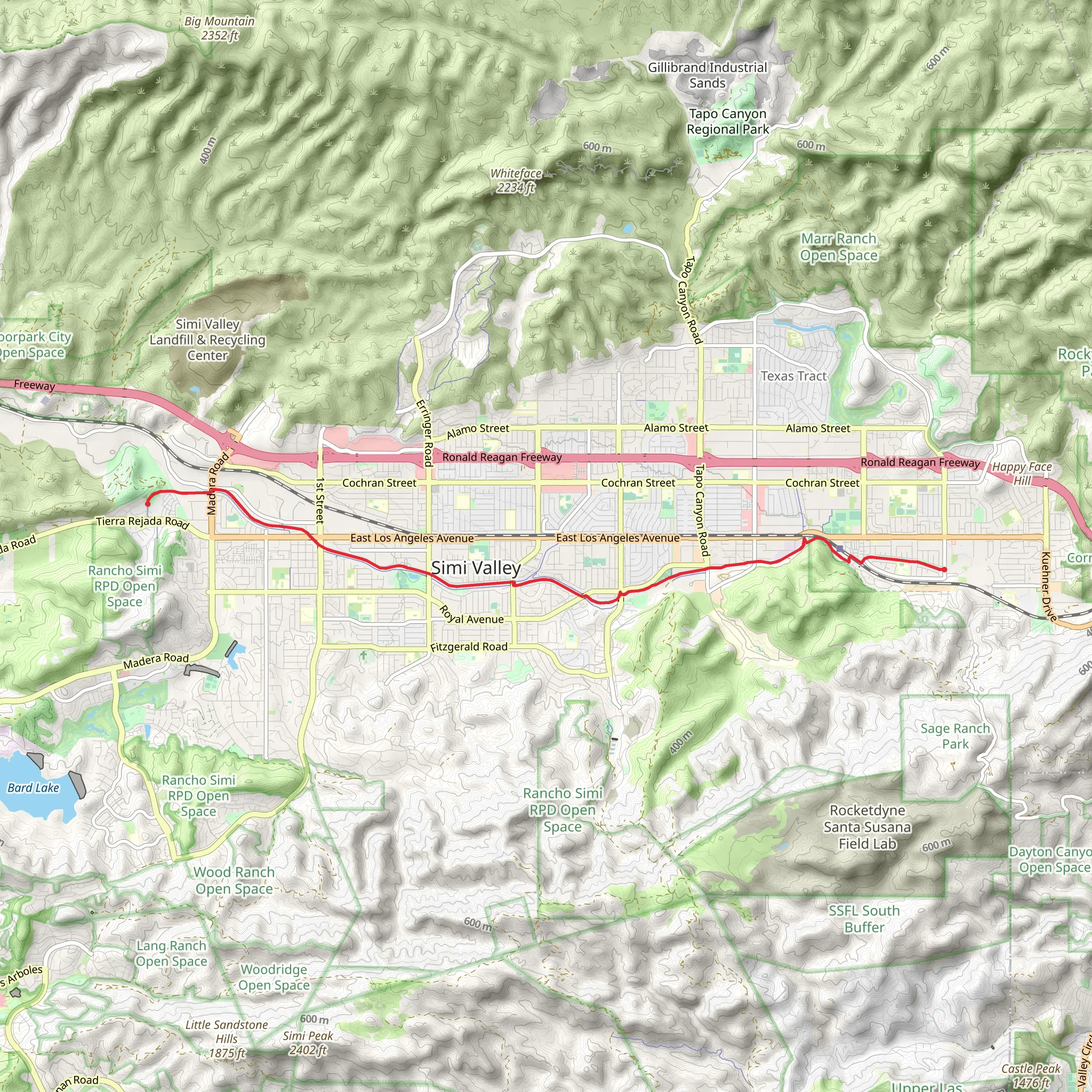 Arroyo Simi Pathway mobile static map