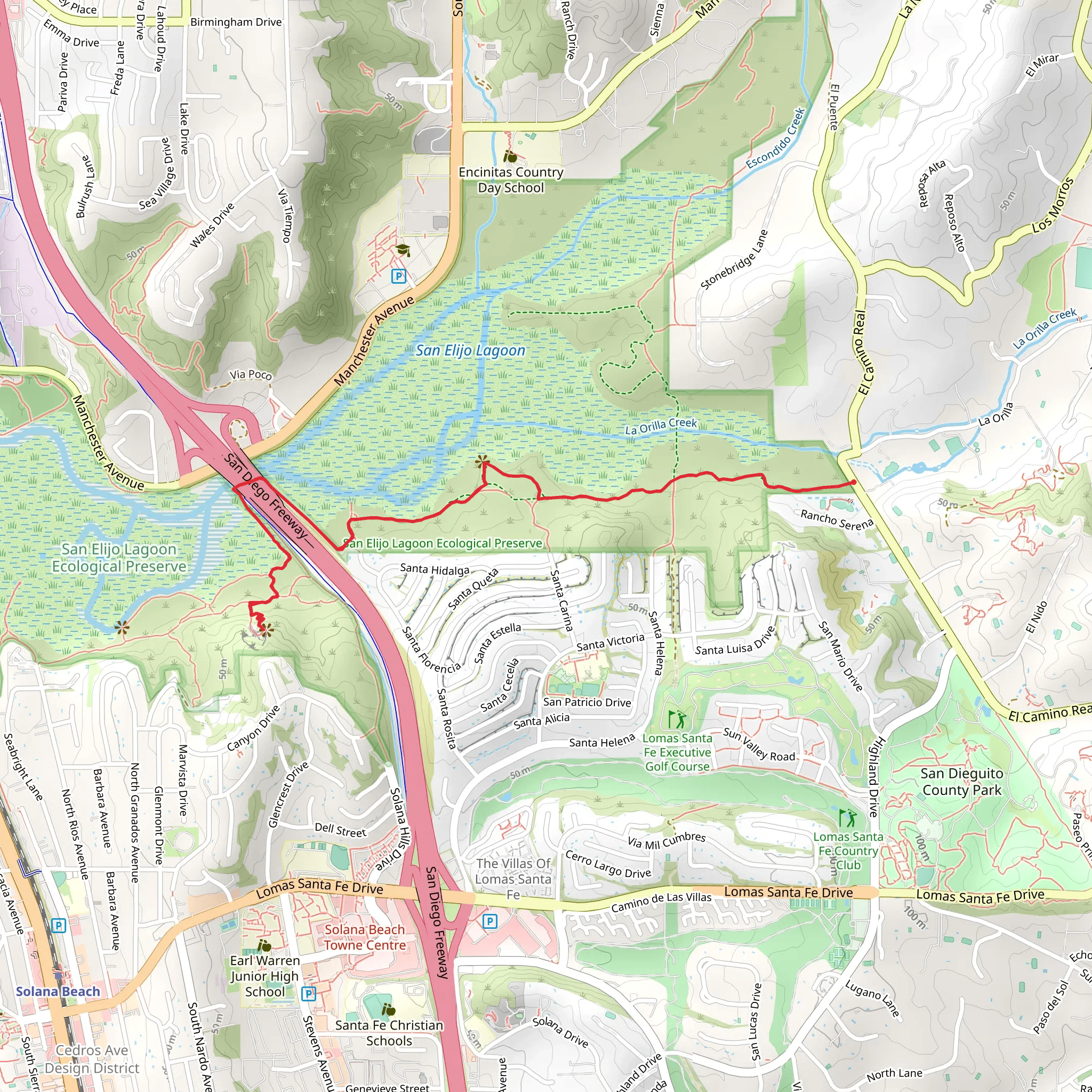San Elijo Lagoon mobile static map