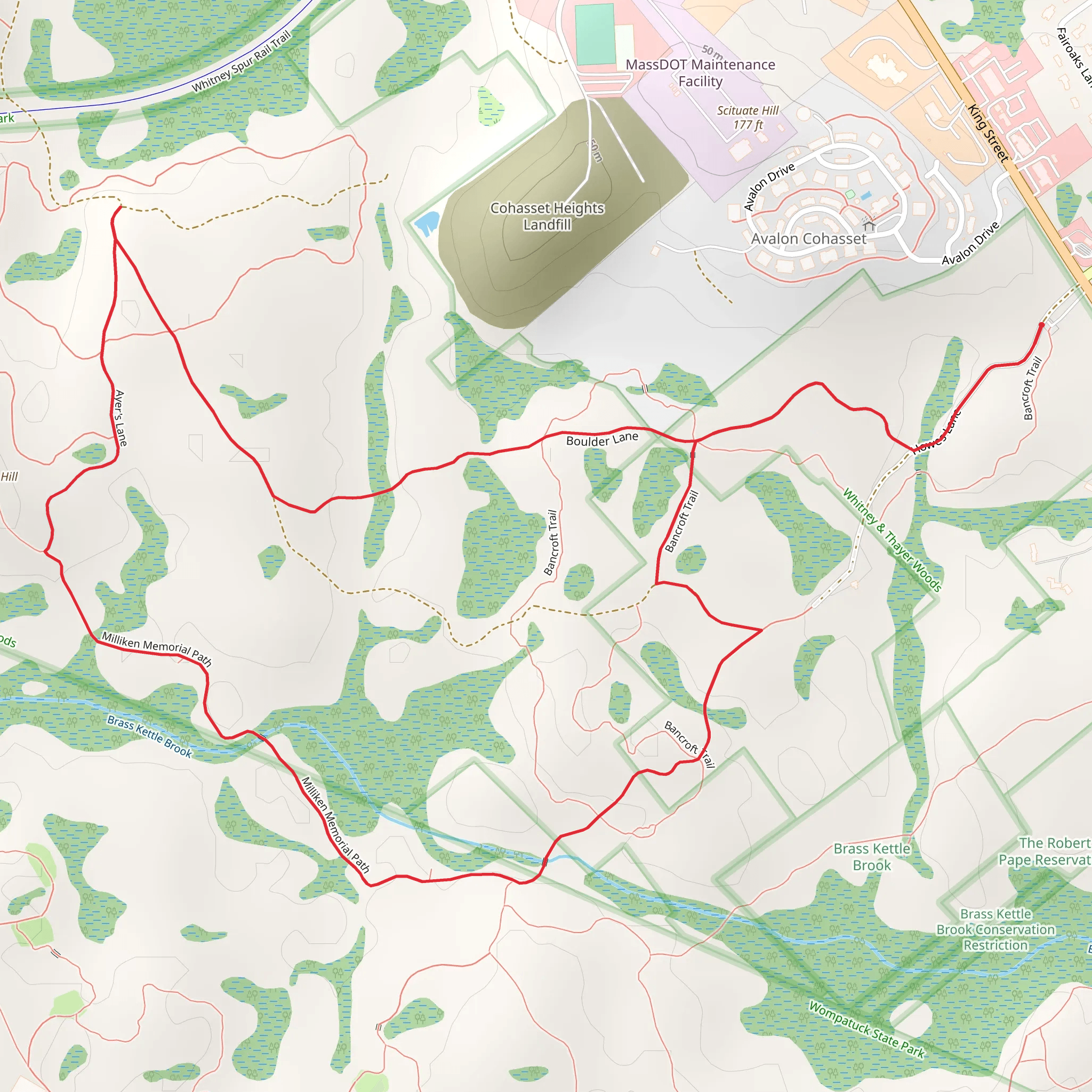 Old James Hill via Brass Kettle Brook Loop mobile static map