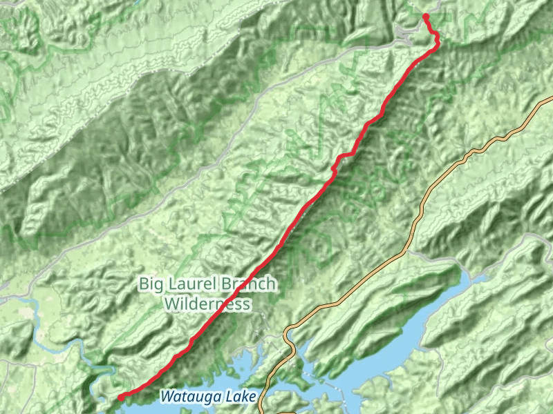 Forest Camp Site via Appalachian Trail to Wilbur Dam Road