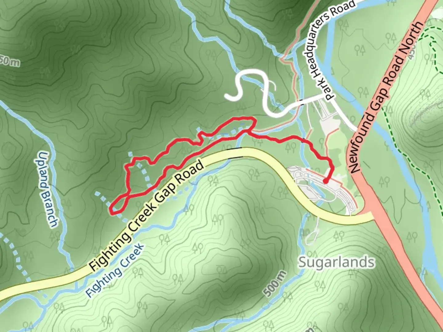 An image depicting the trail Fighting Creek Nature Loop Trail and its surrounding area.