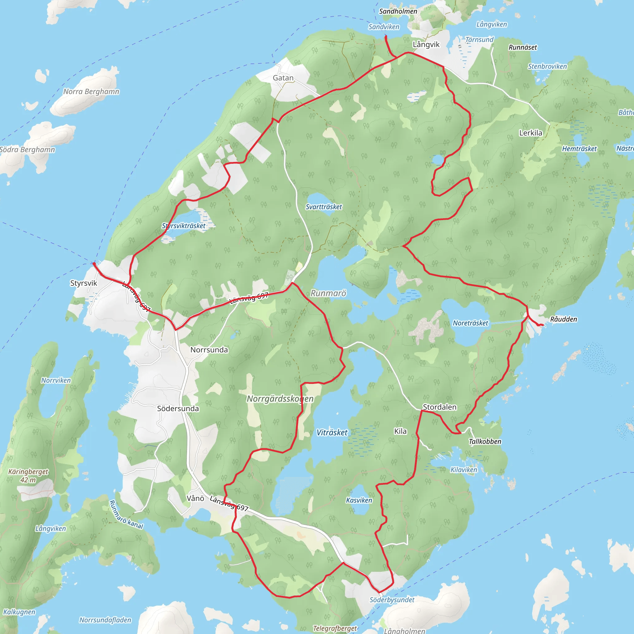 Stockholm Archipelago Trail - Runmarö mobile static map