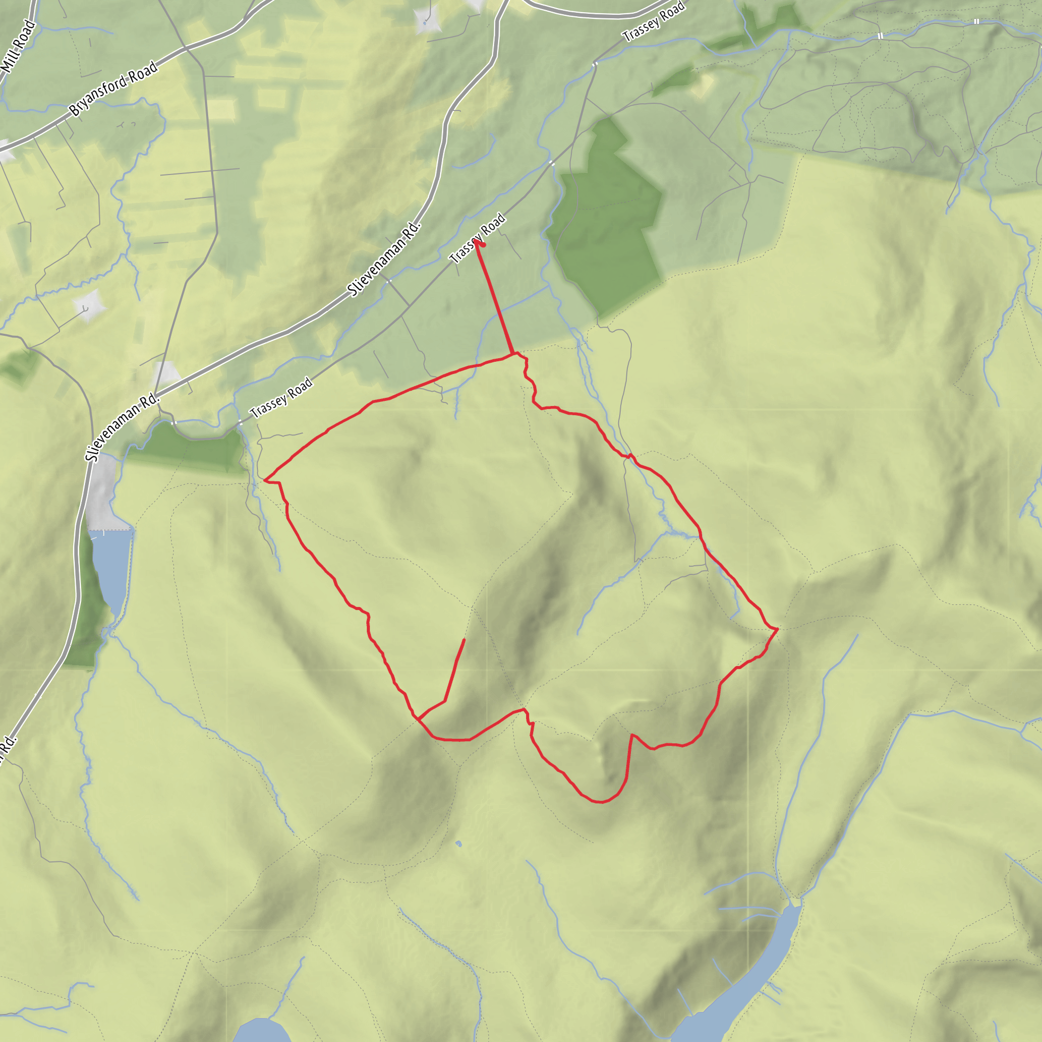 Slieve Meelmore and Slieve Bearnagh North Tor mobile static map