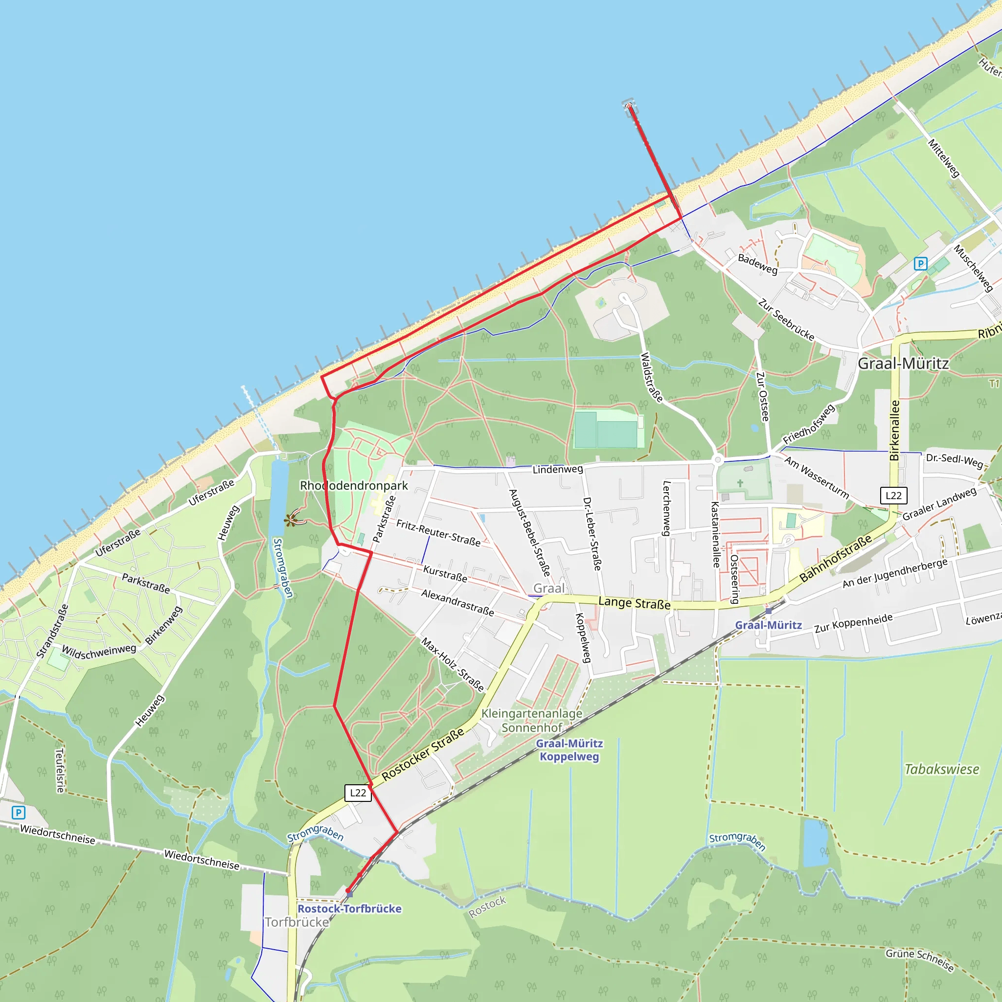 Strandpromenade and Seebruecke mobile static map