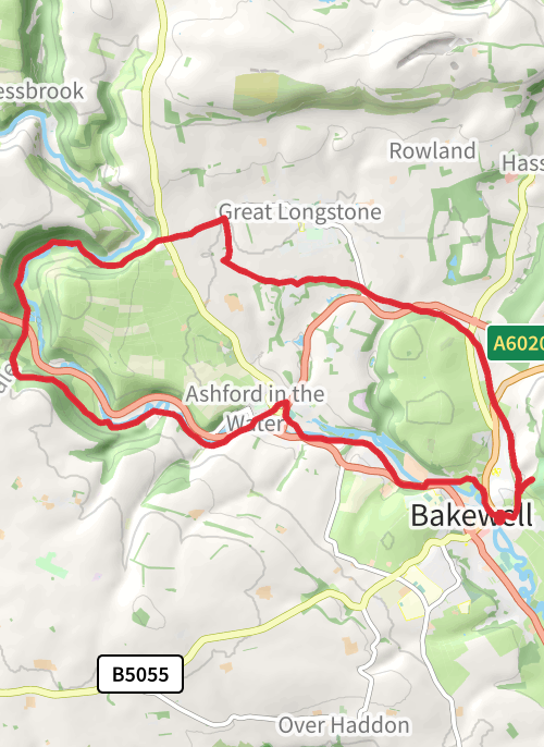 Monsal trail from Bakewell loop mobile static map