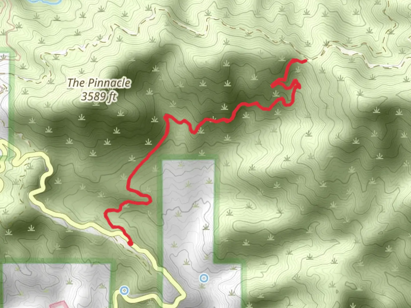 An image depicting the trail Highline Saddle and its surrounding area.
