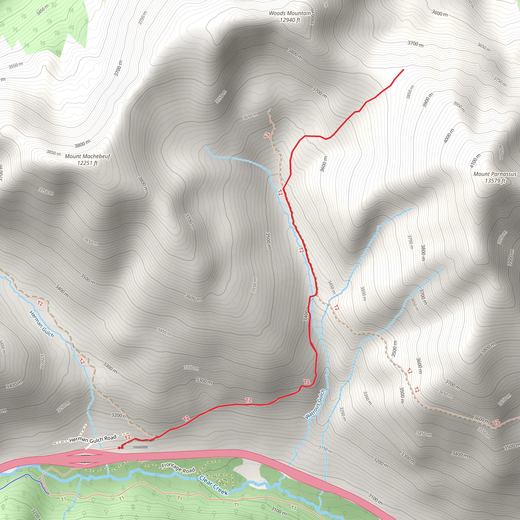 Watrous Gulch Out and Back mobile static map