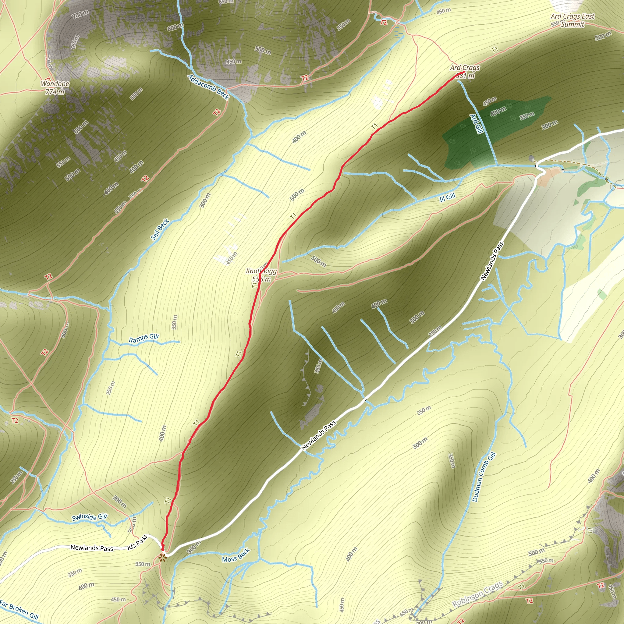 Ard Crags mobile static map
