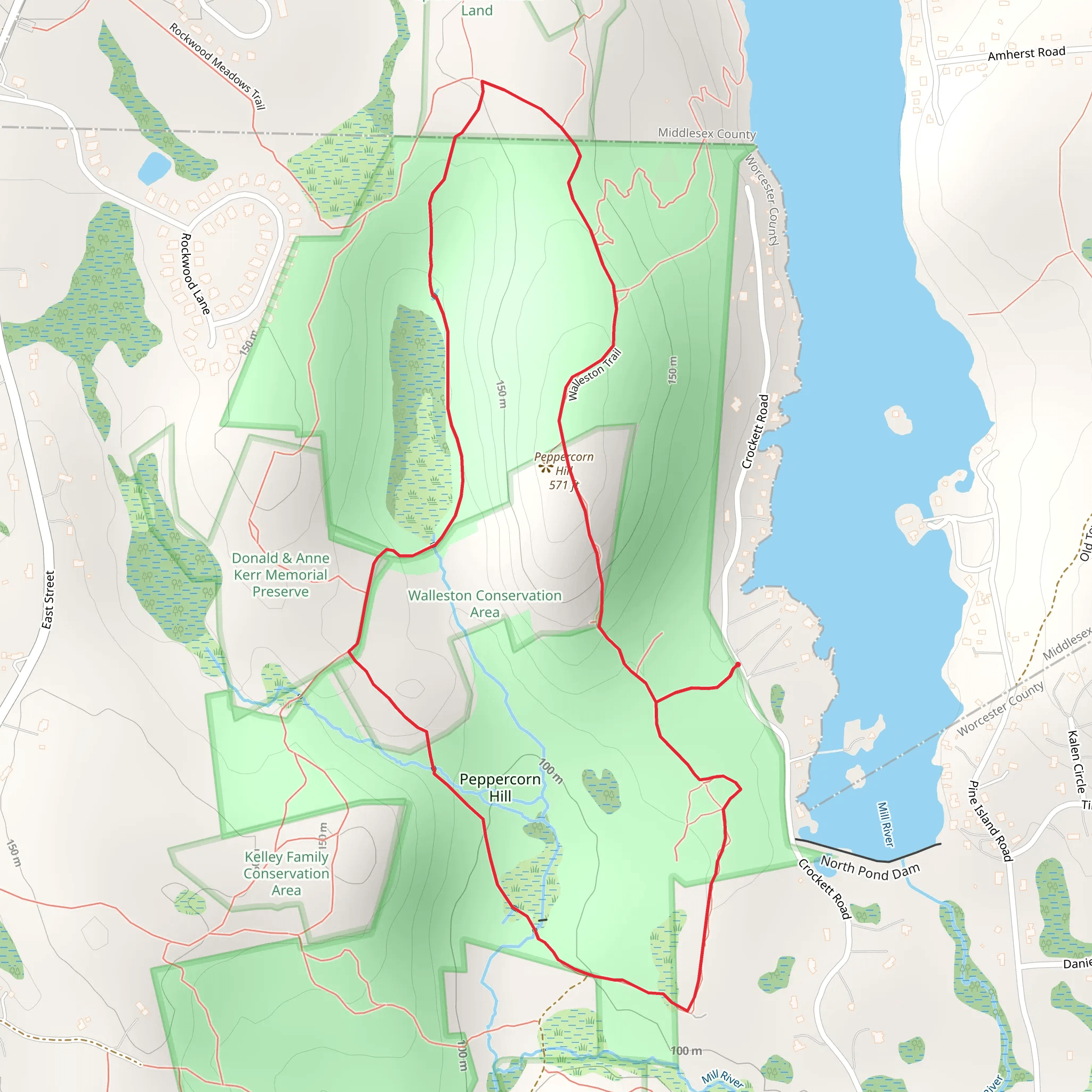 Peppercorn Hill Loop Trail mobile static map