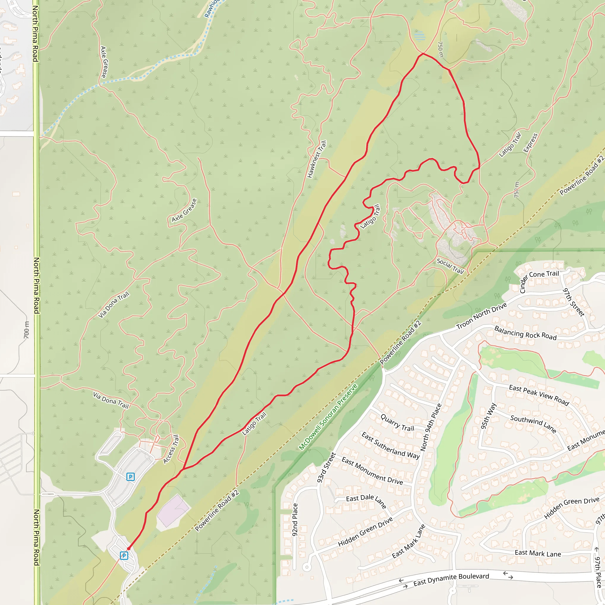 Latigo Loop Trail mobile static map