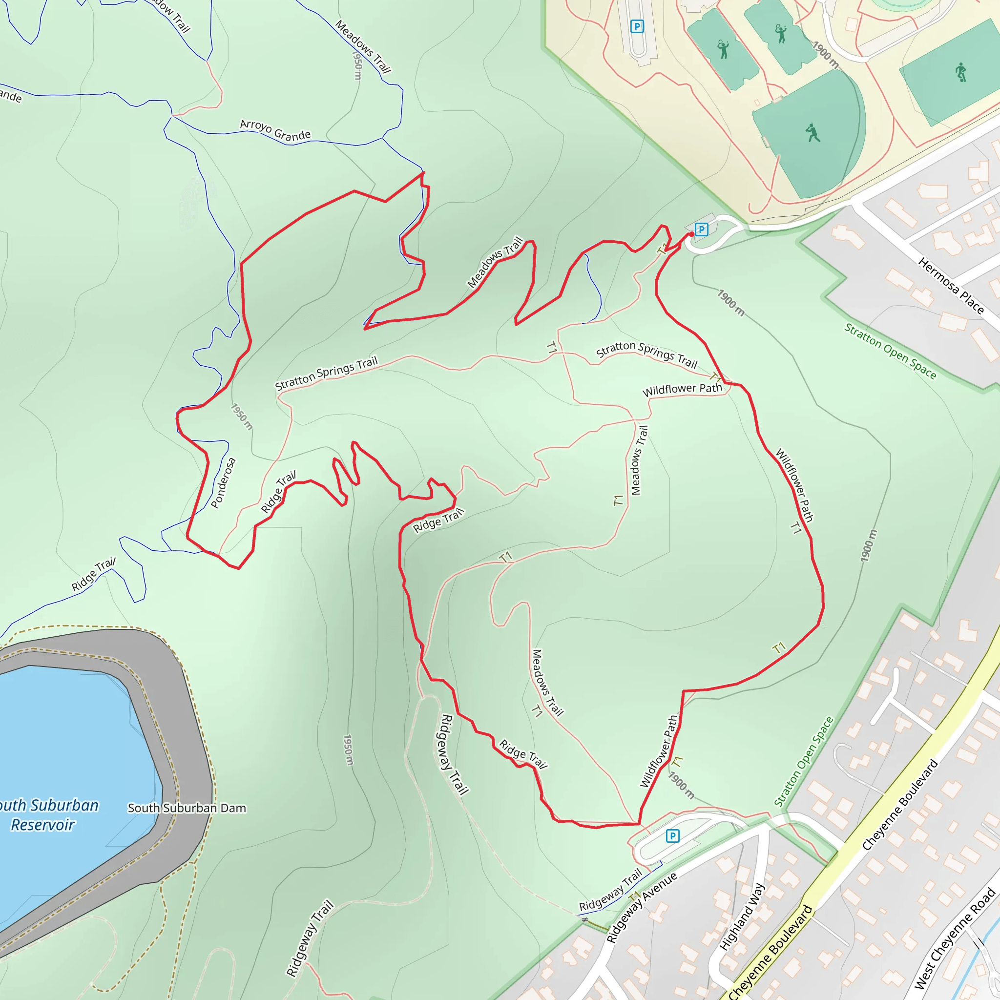 Wildflower Path, Lower Meadow and Ponderosa Loop mobile static map