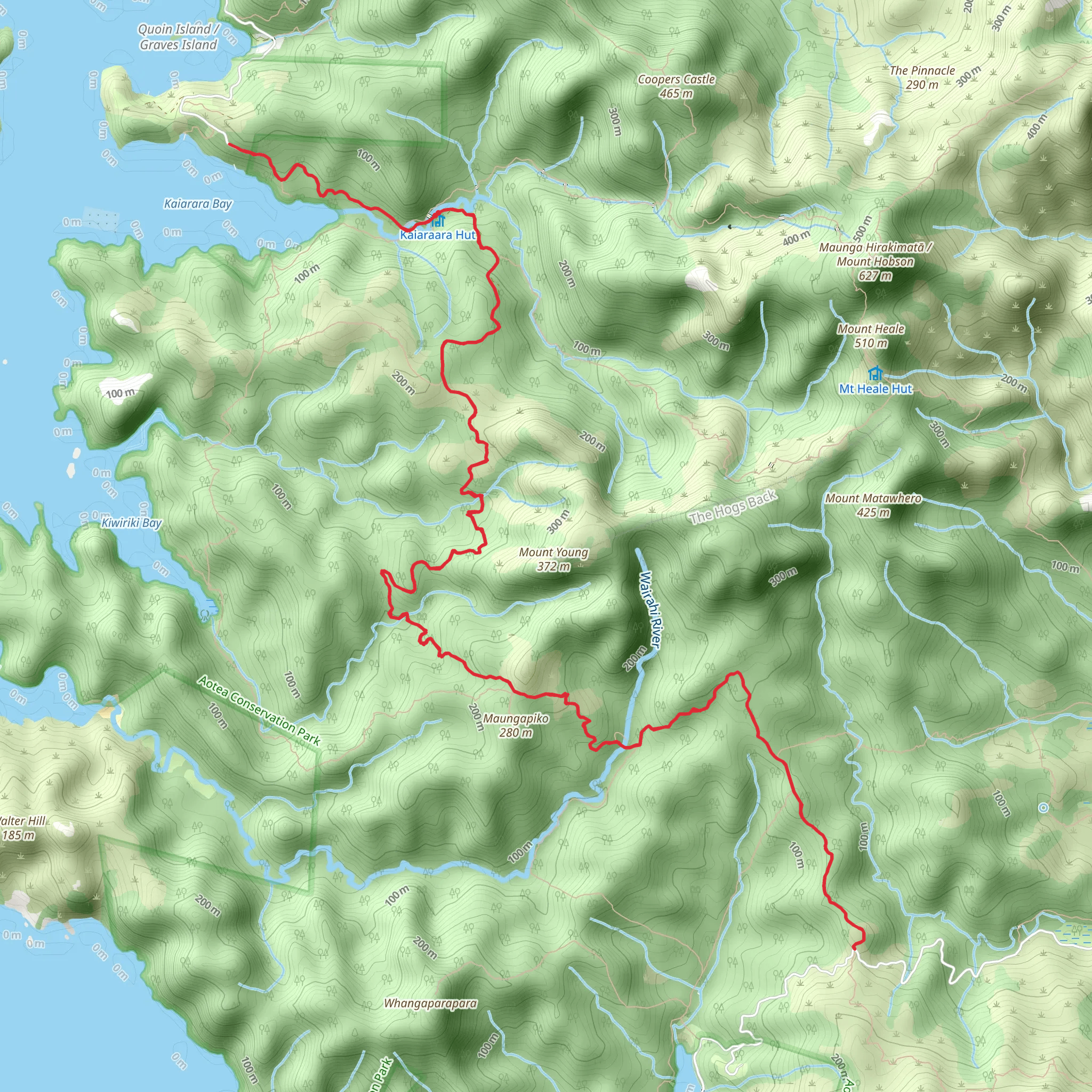 Forest Road Port FitzRoy - Whangaparapara mobile static map