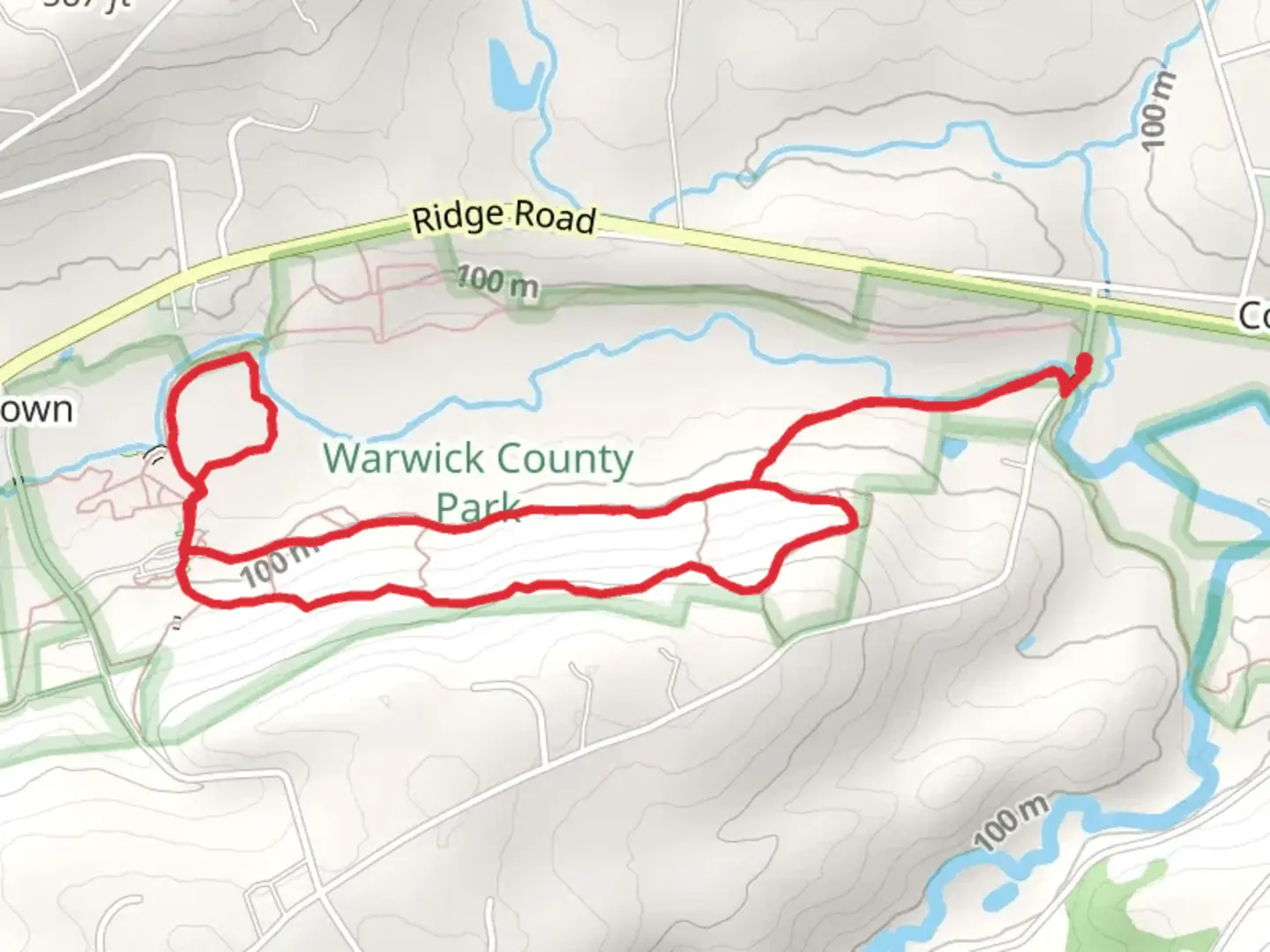 An image depicting the trail Park Pavillion and French Creek Loop and its surrounding area.