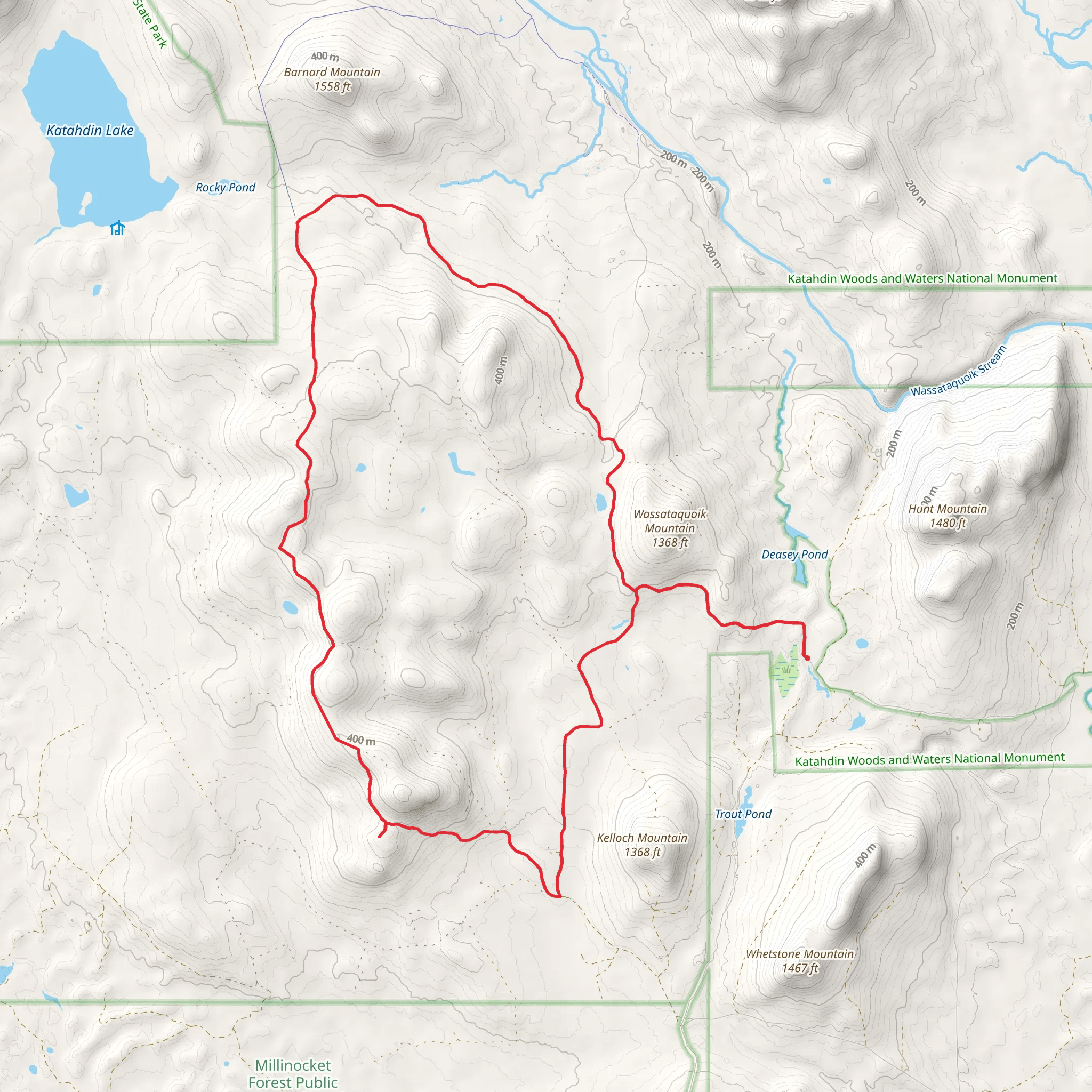 Katahdin Loop Road mobile static map