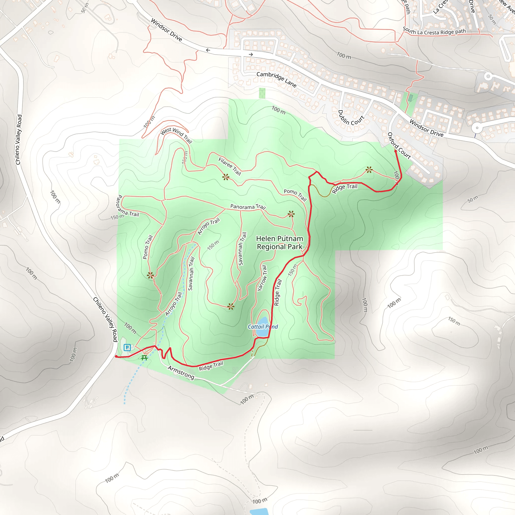 Ridge Trail from Chileno Valley Road mobile static map