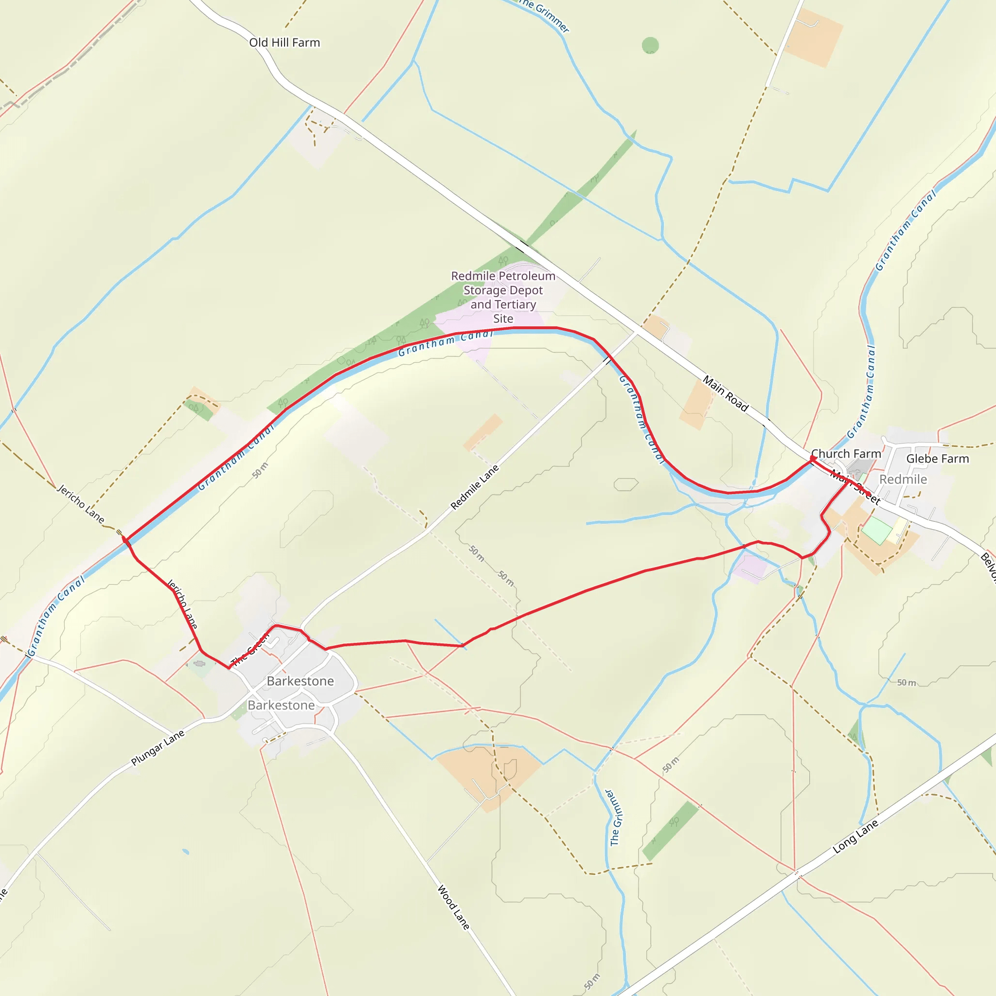 Redmile and Barkestone Loop mobile static map