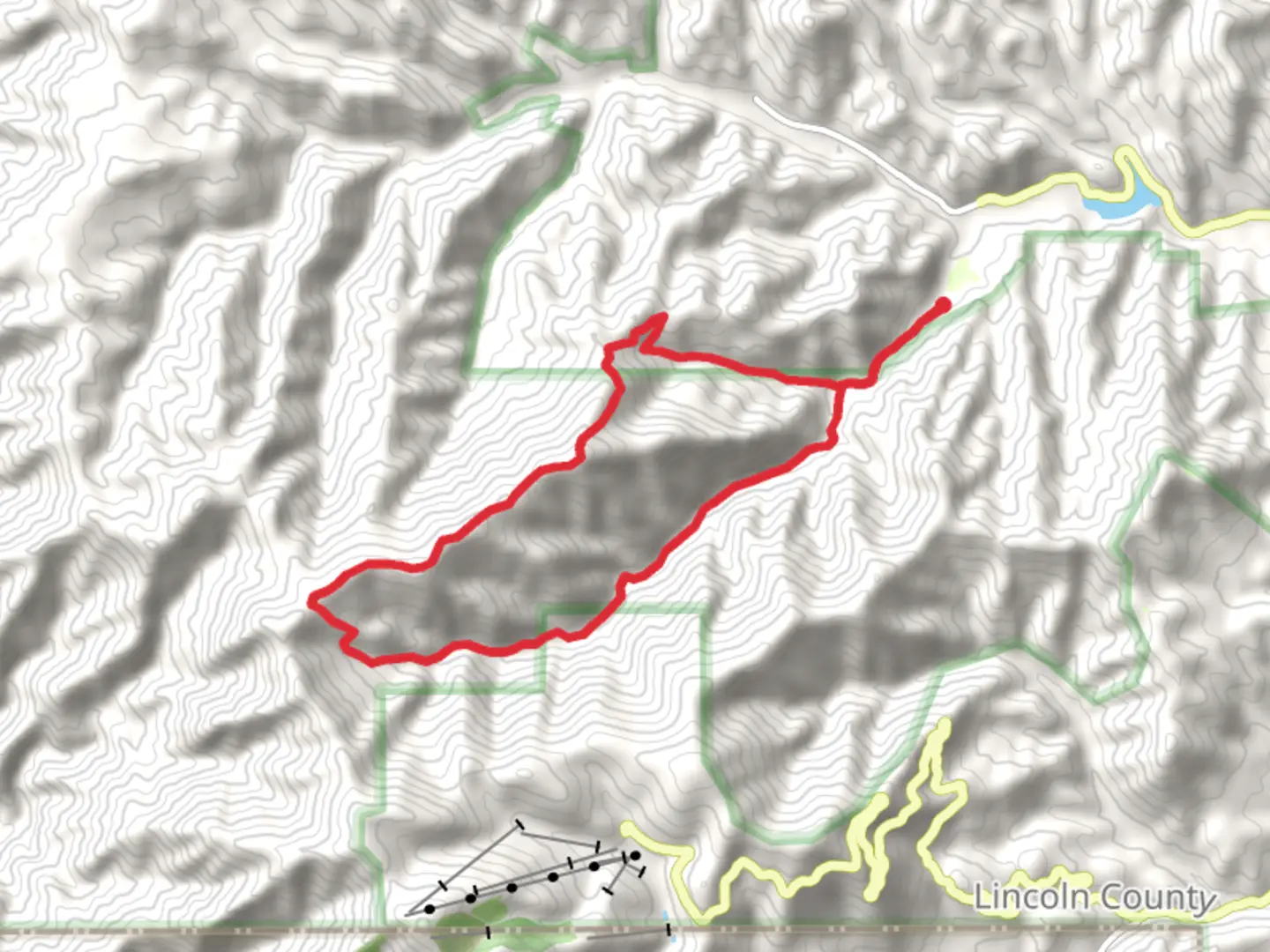 An image depicting the trail Southfork Trail and Bluefront Trail Loop and its surrounding area.