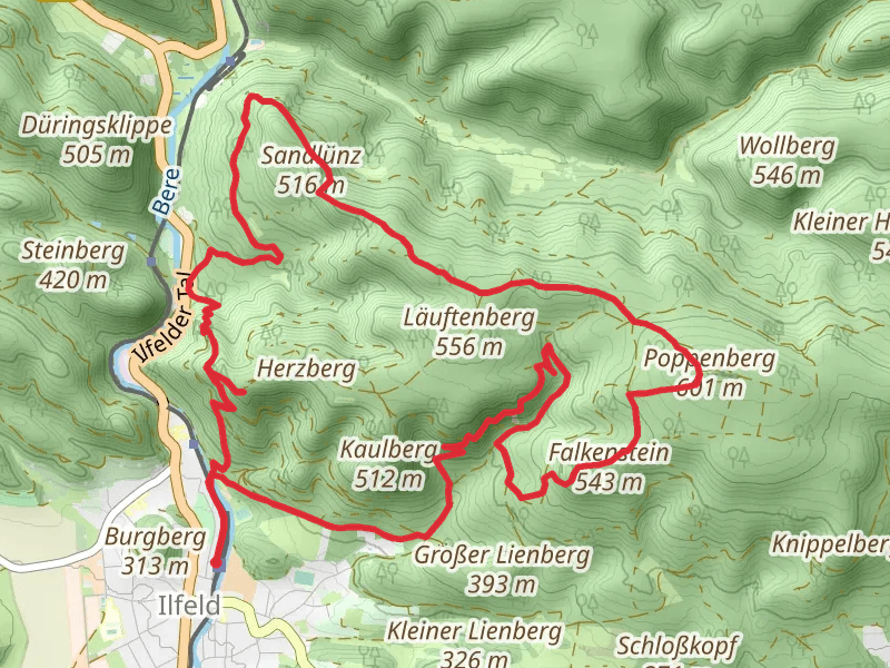 Kupfertalklippen, Poppenberg, Sandlünz and Wetterfahne Loop