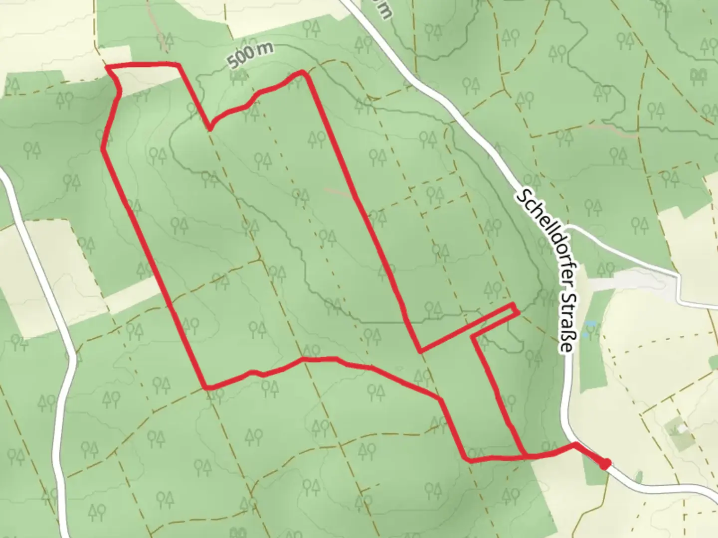 An image depicting the trail Lichelberg Loop and its surrounding area.