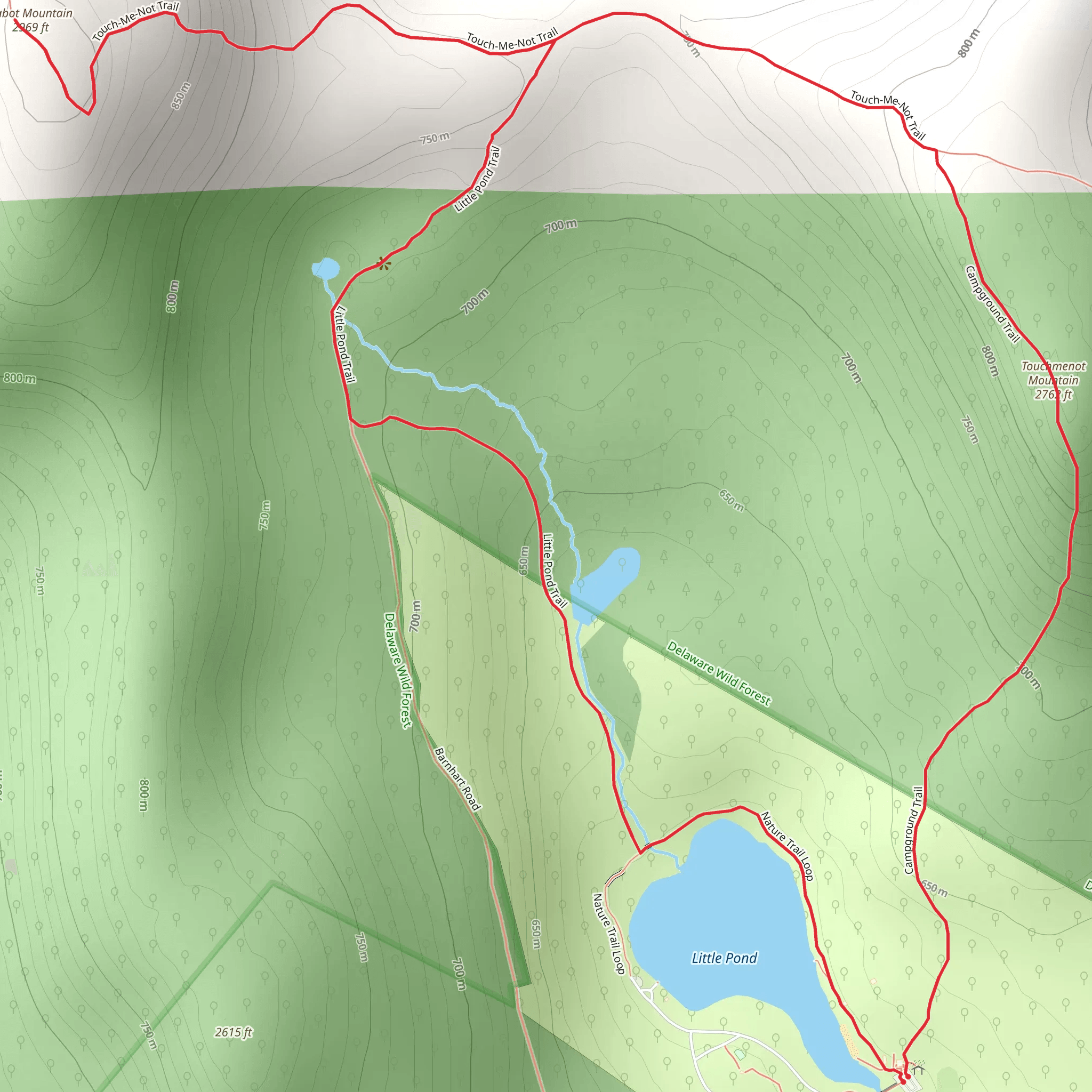 Touchmenot Mountain to Cabot Mountain Loop mobile static map