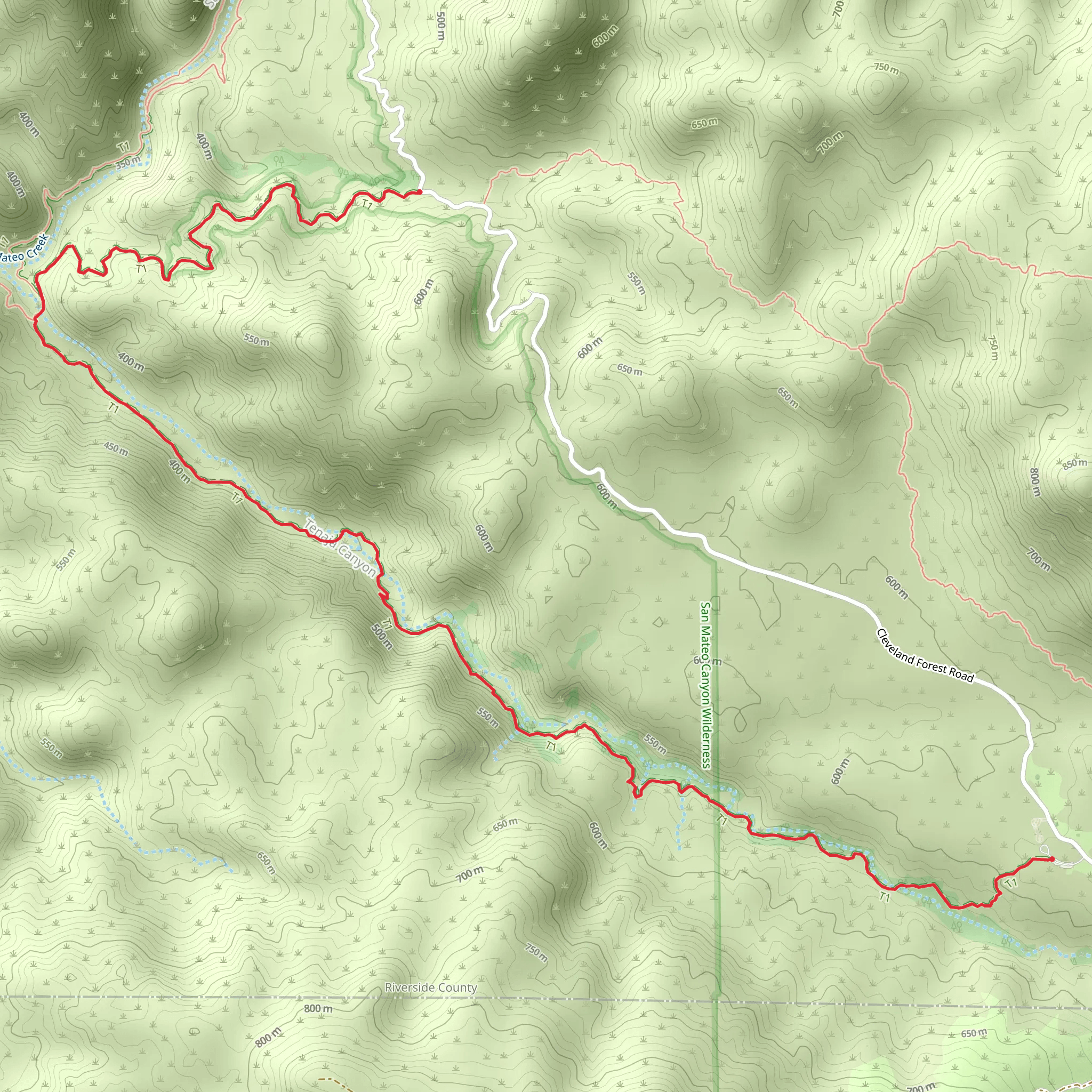 Tenaja Trail mobile static map