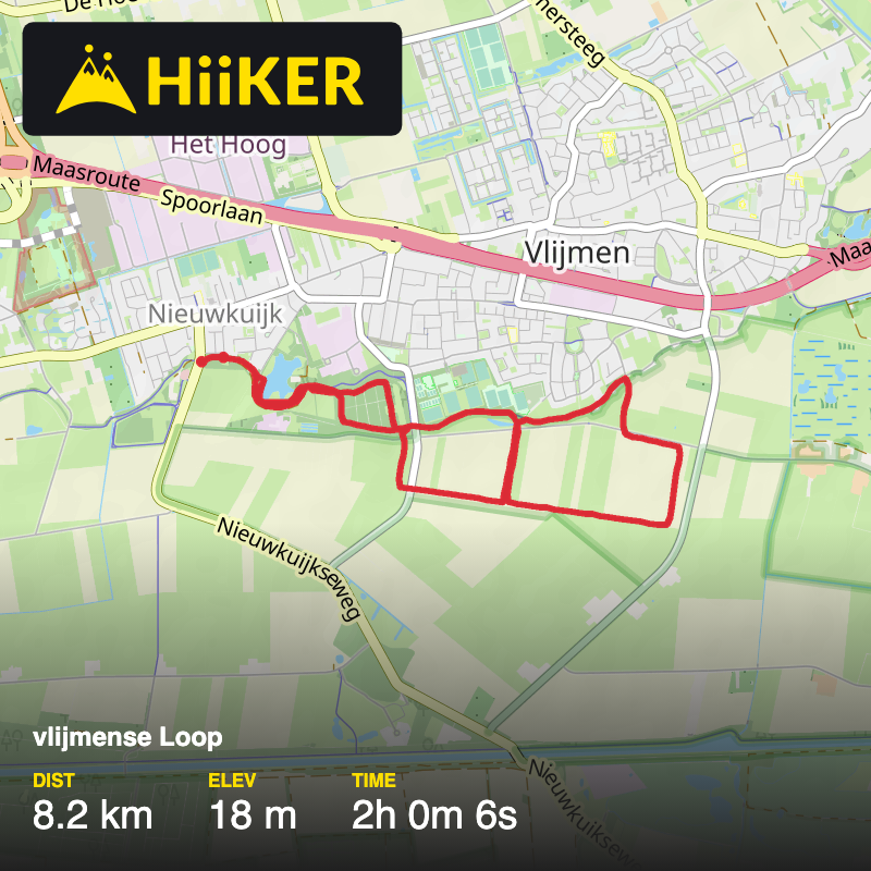 A map preview of the recording vlijmense Loop.