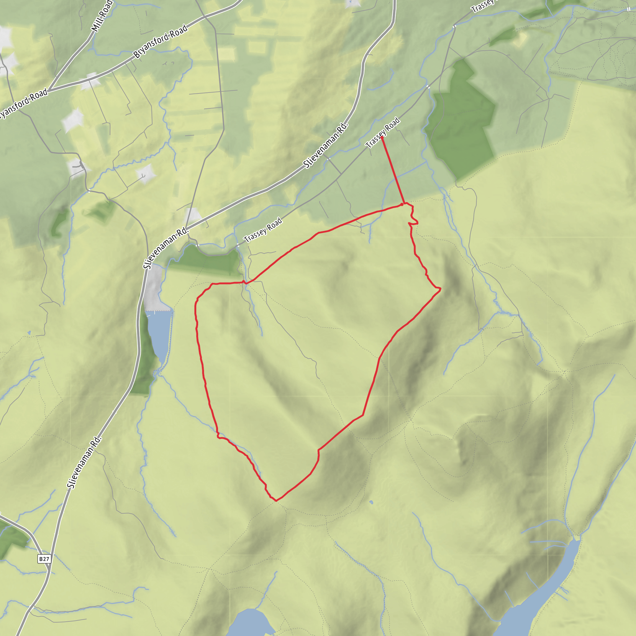Meelmore & Meelbeg loup from Meelmore Lodge mobile static map