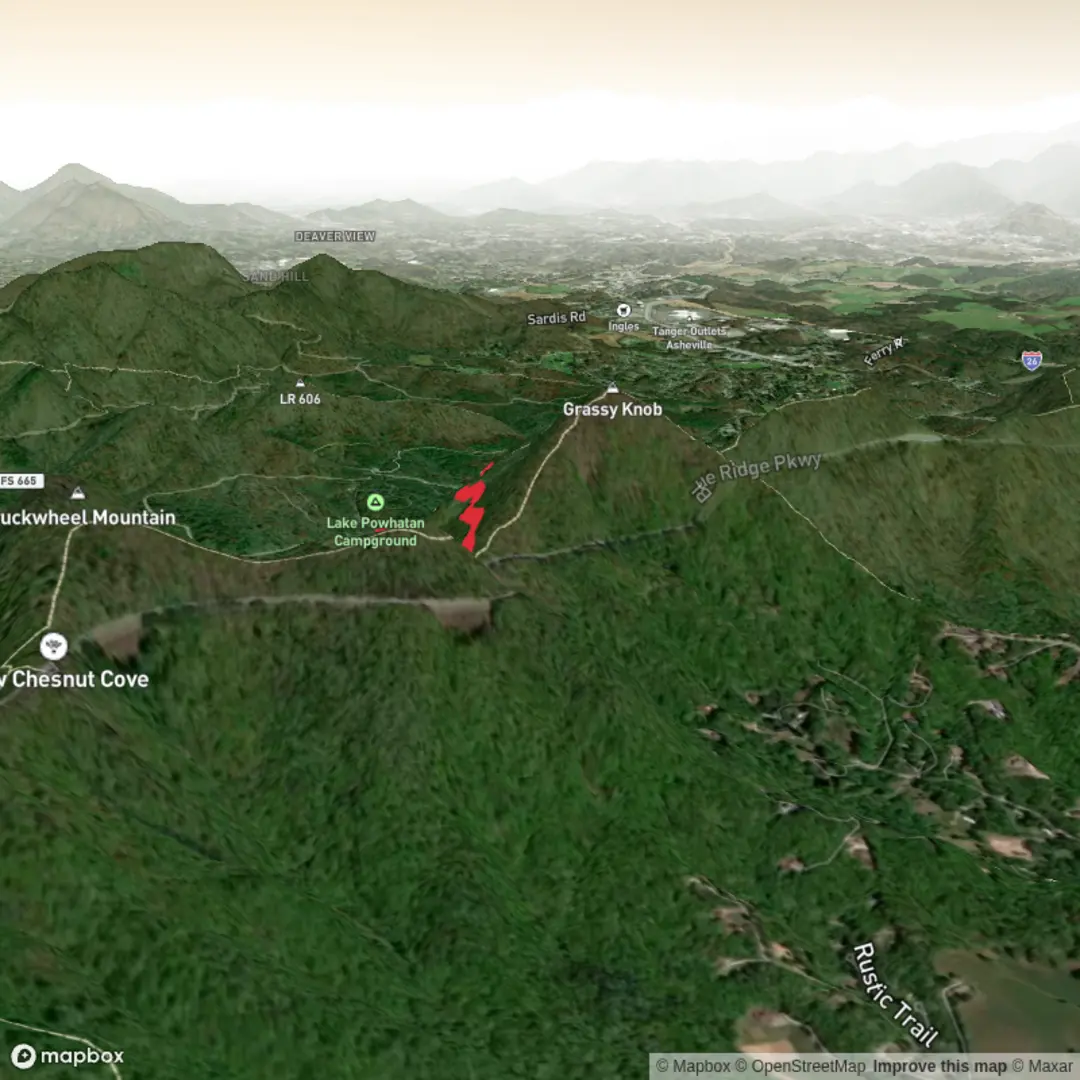 An image depicting the trail Sleepy gap to Lake Powhatan and its surrounding area.