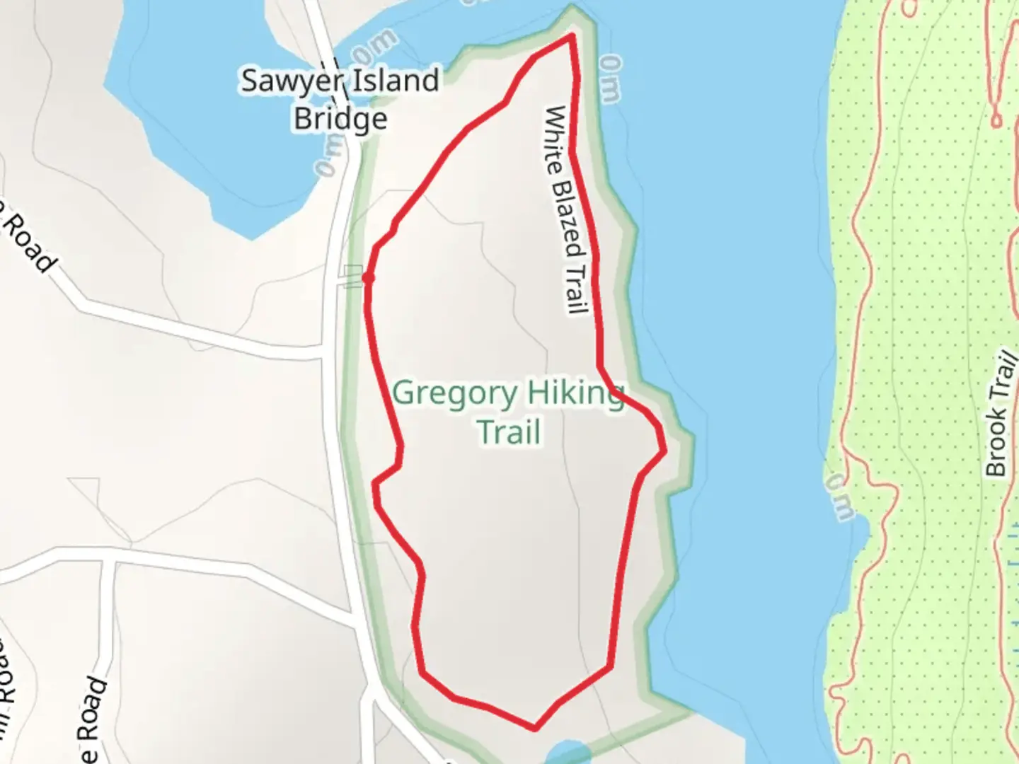 An image depicting the trail White Blazed Trail Loop and its surrounding area.