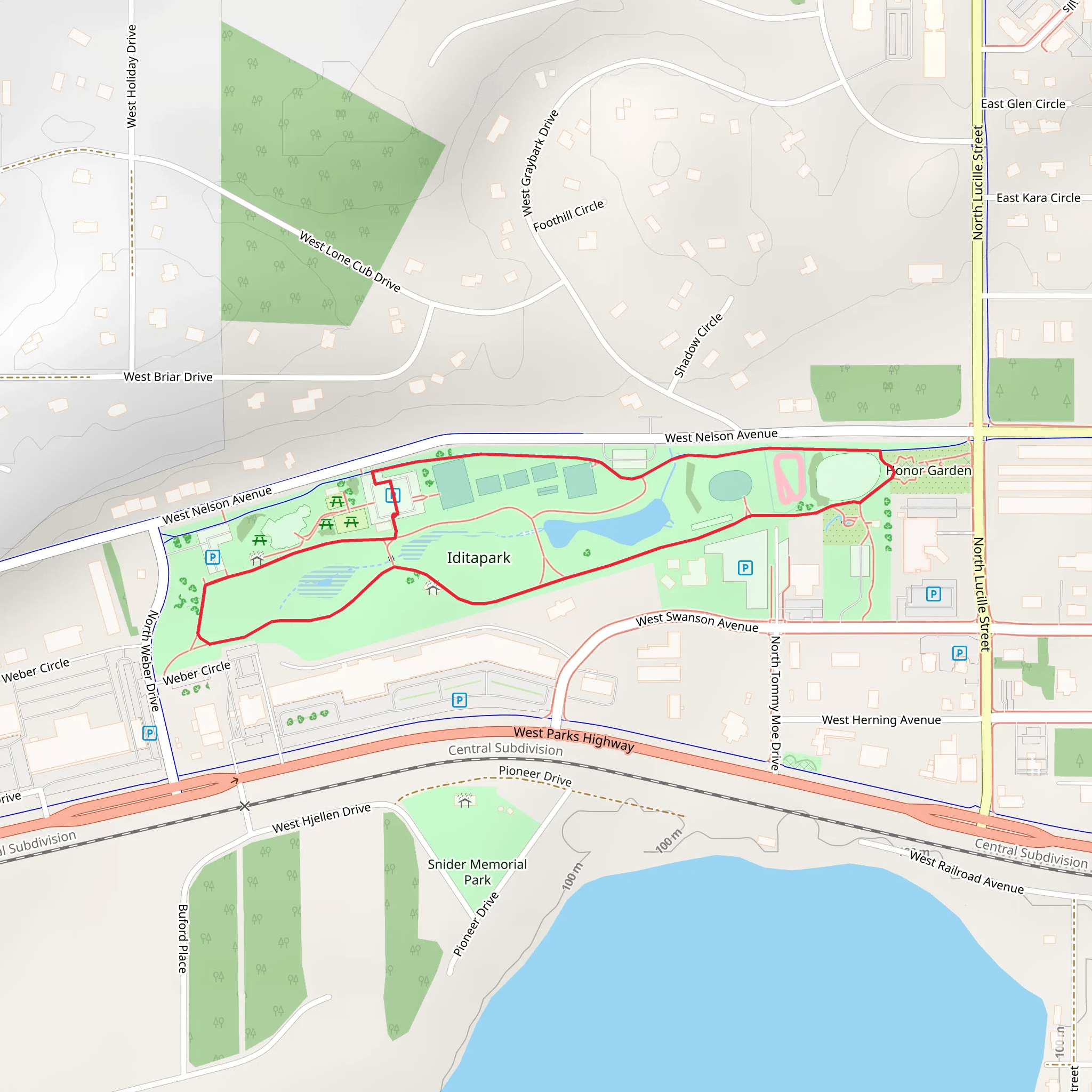 Iditapark Loop mobile static map