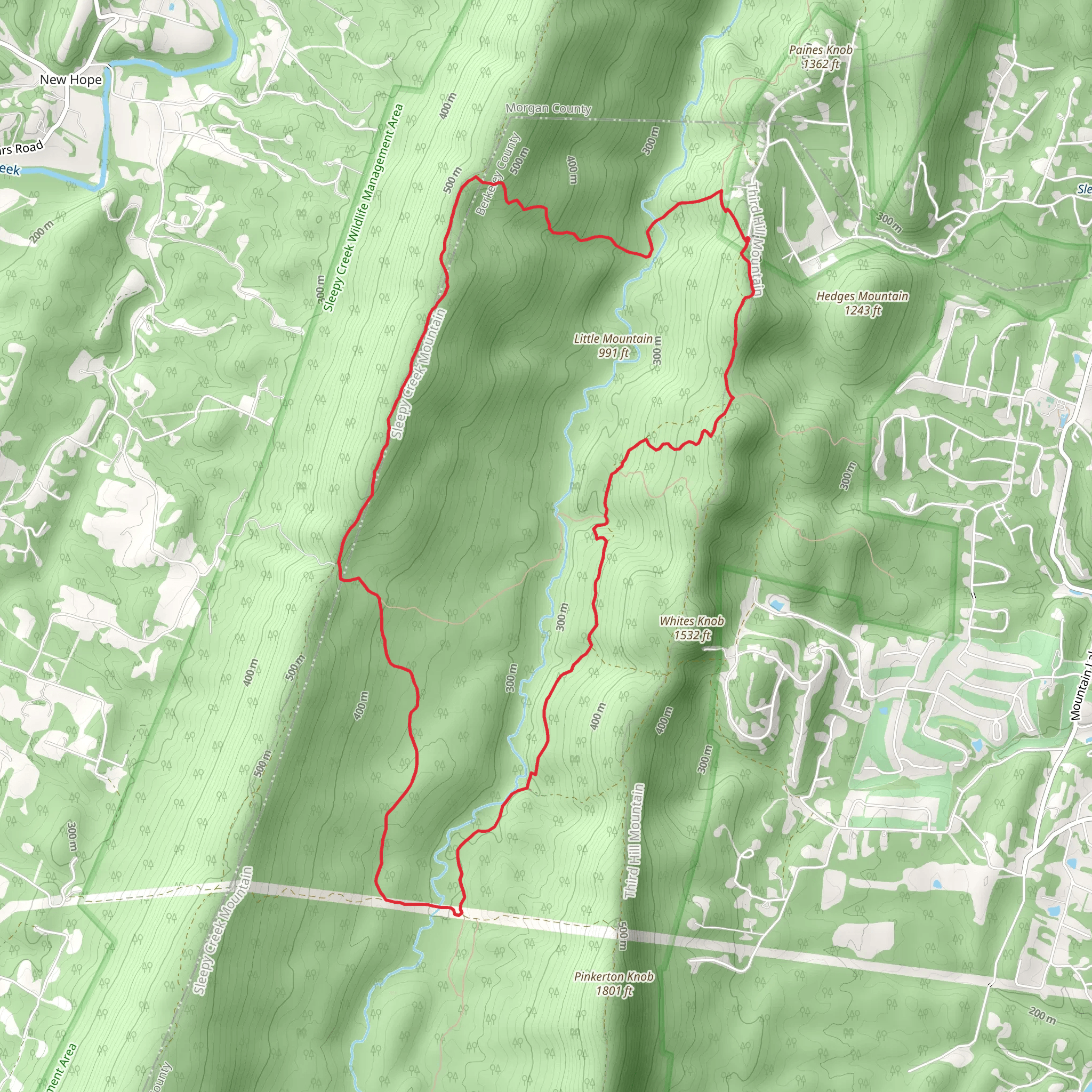 Tuscarora Trail and Whites Gap Loop mobile static map