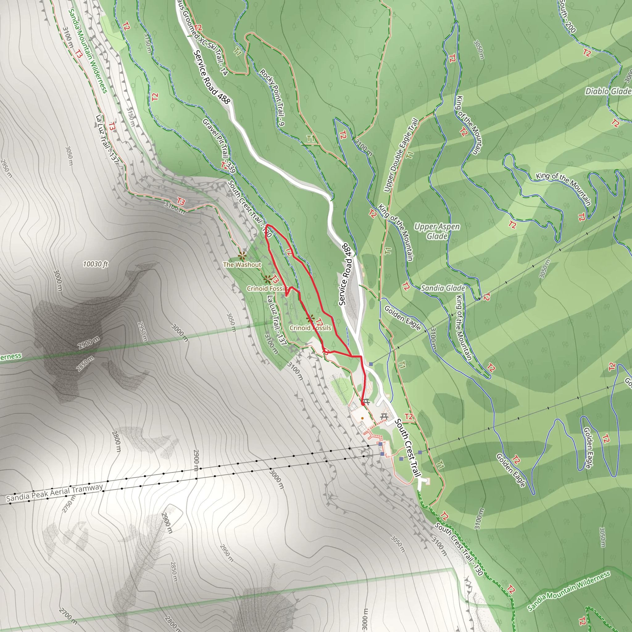 South Crest Loop Trail mobile static map