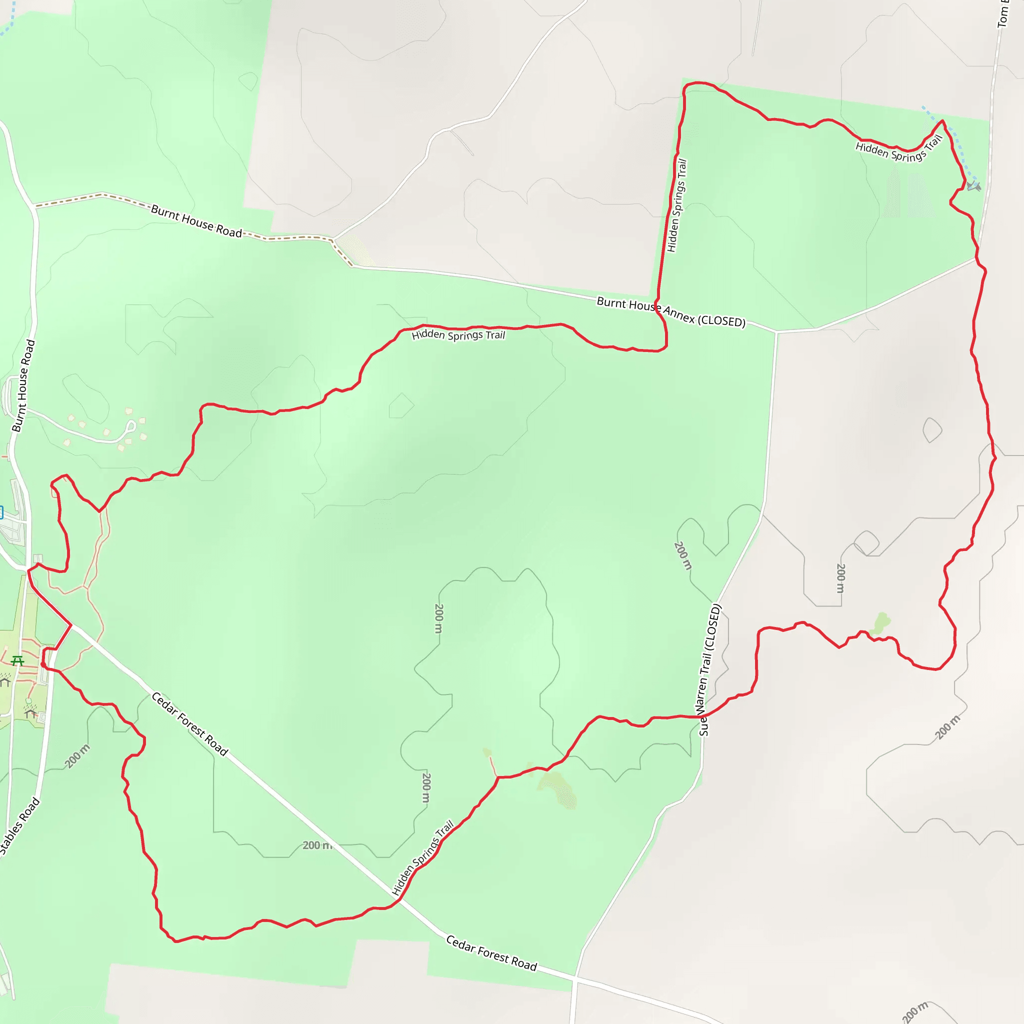 Hidden Springs Loop Trail mobile static map
