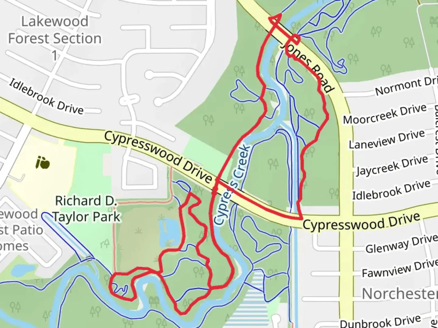An image depicting the trail The Old Trail and Fast and Furious Loop and its surrounding area.