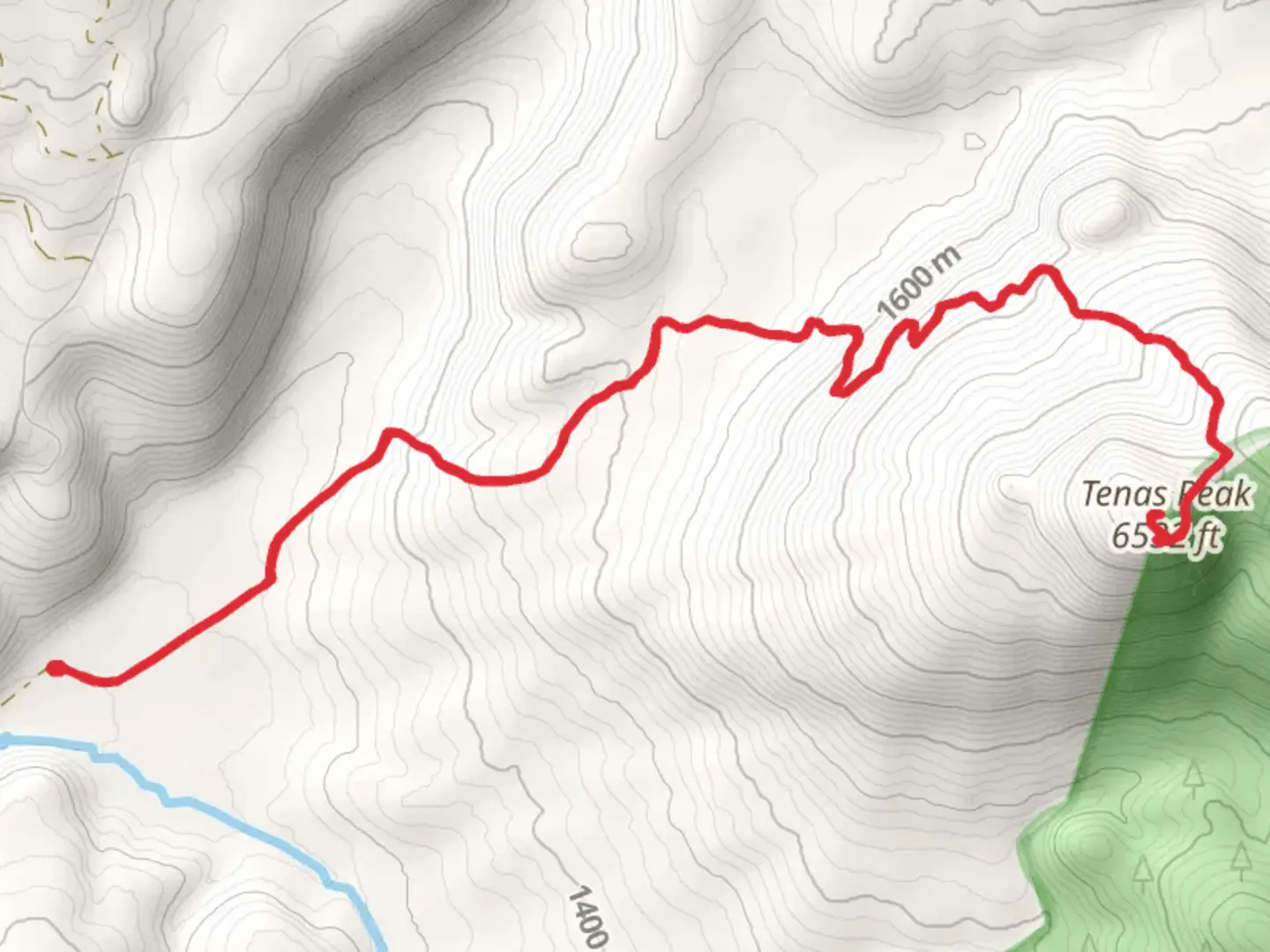 An image depicting the trail Tenas Peak Trail and its surrounding area.