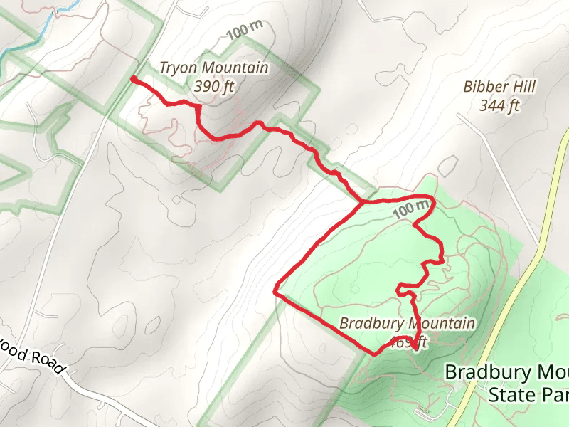 Tryon Mountain and Bradbury Mountain Loop