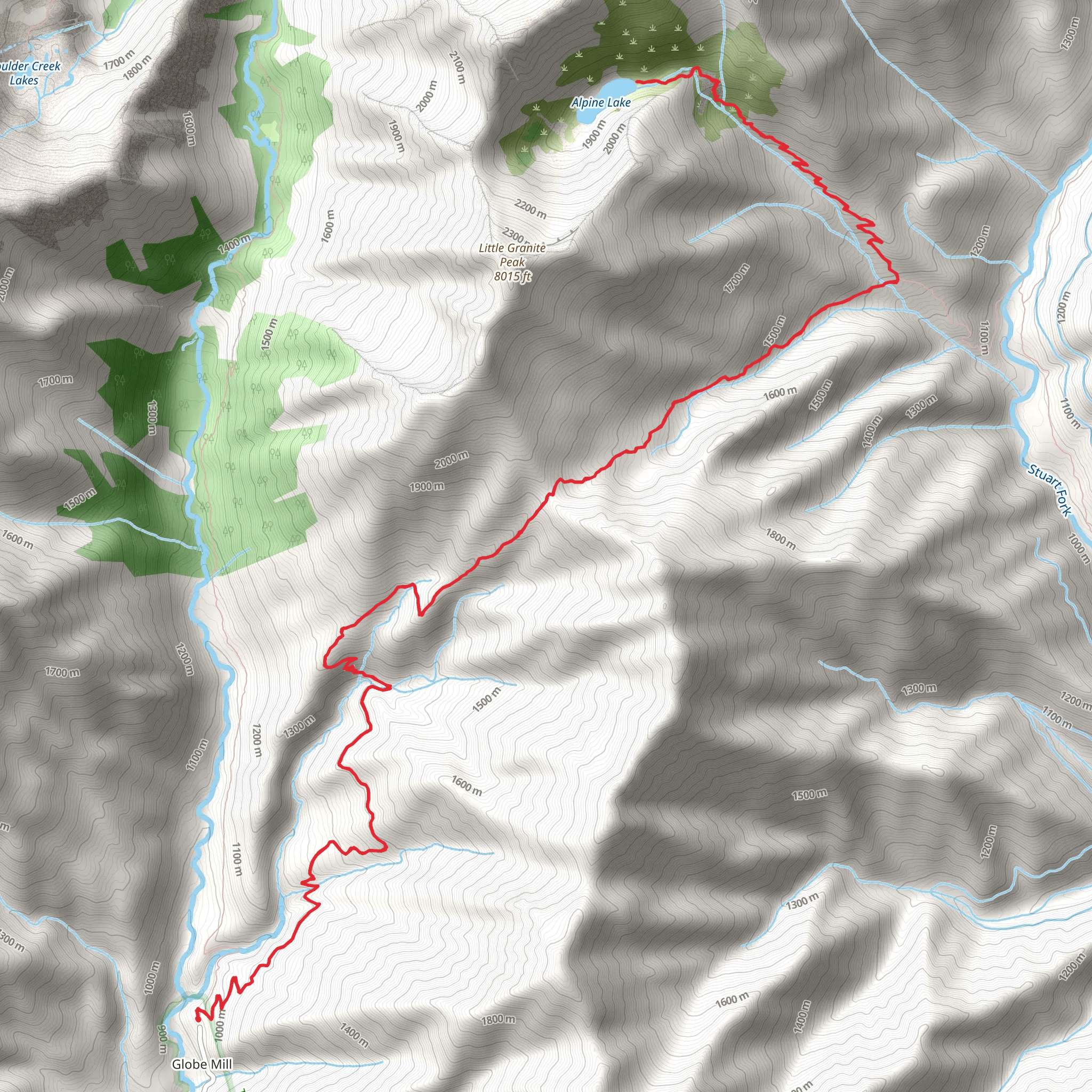 Bear Creek Trail and Alpine Lake Trail mobile static map