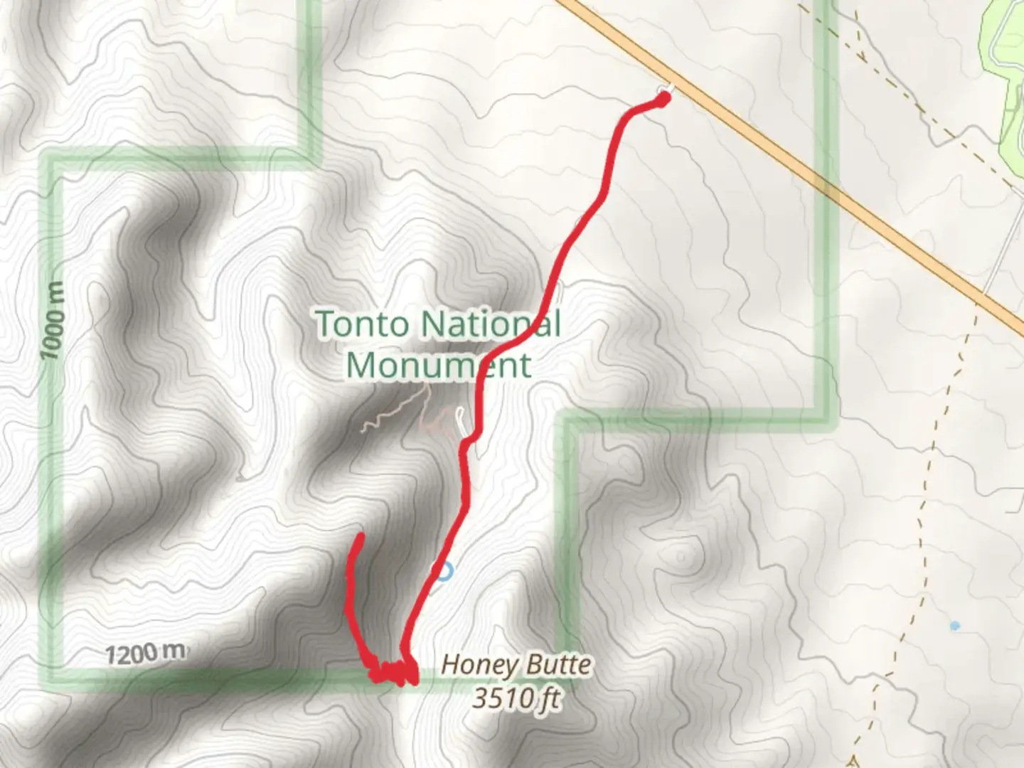 An image depicting the trail Cave Canyon and its surrounding area.