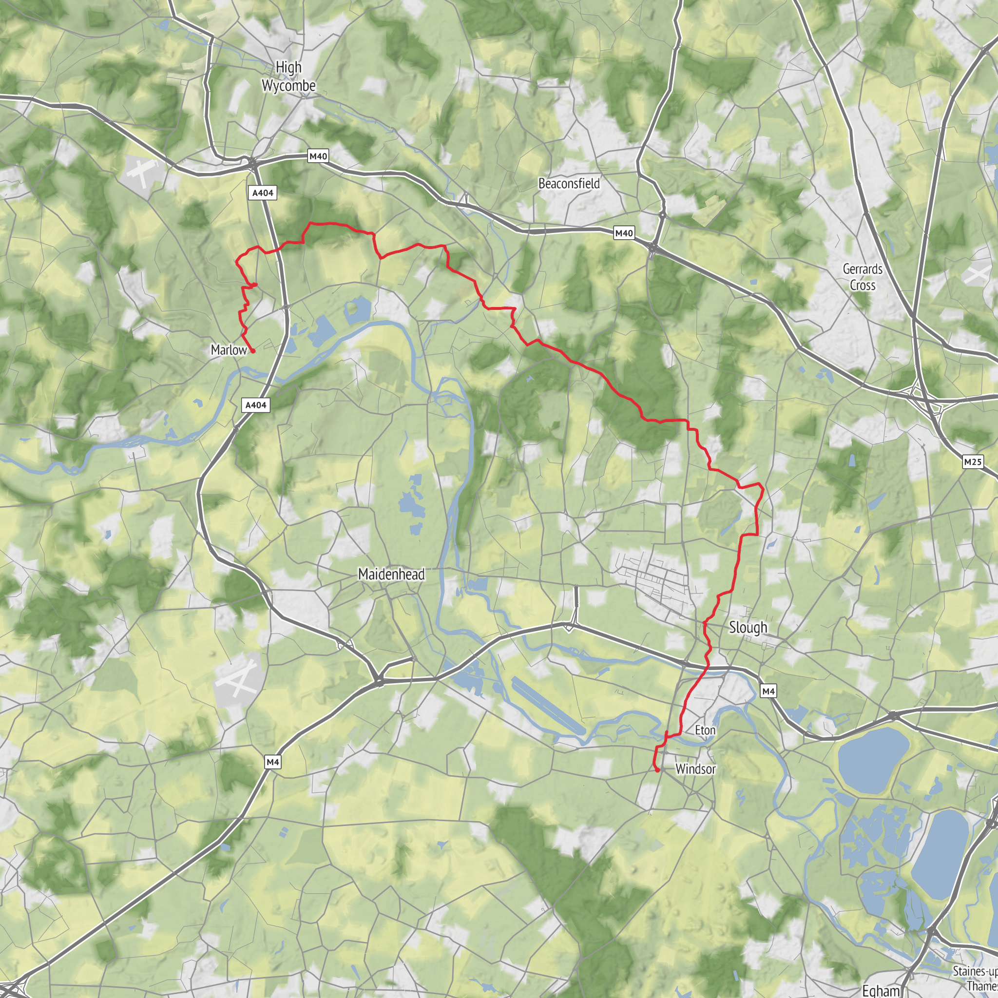 WindsoMarlow and Burnham Beeches mobile static map