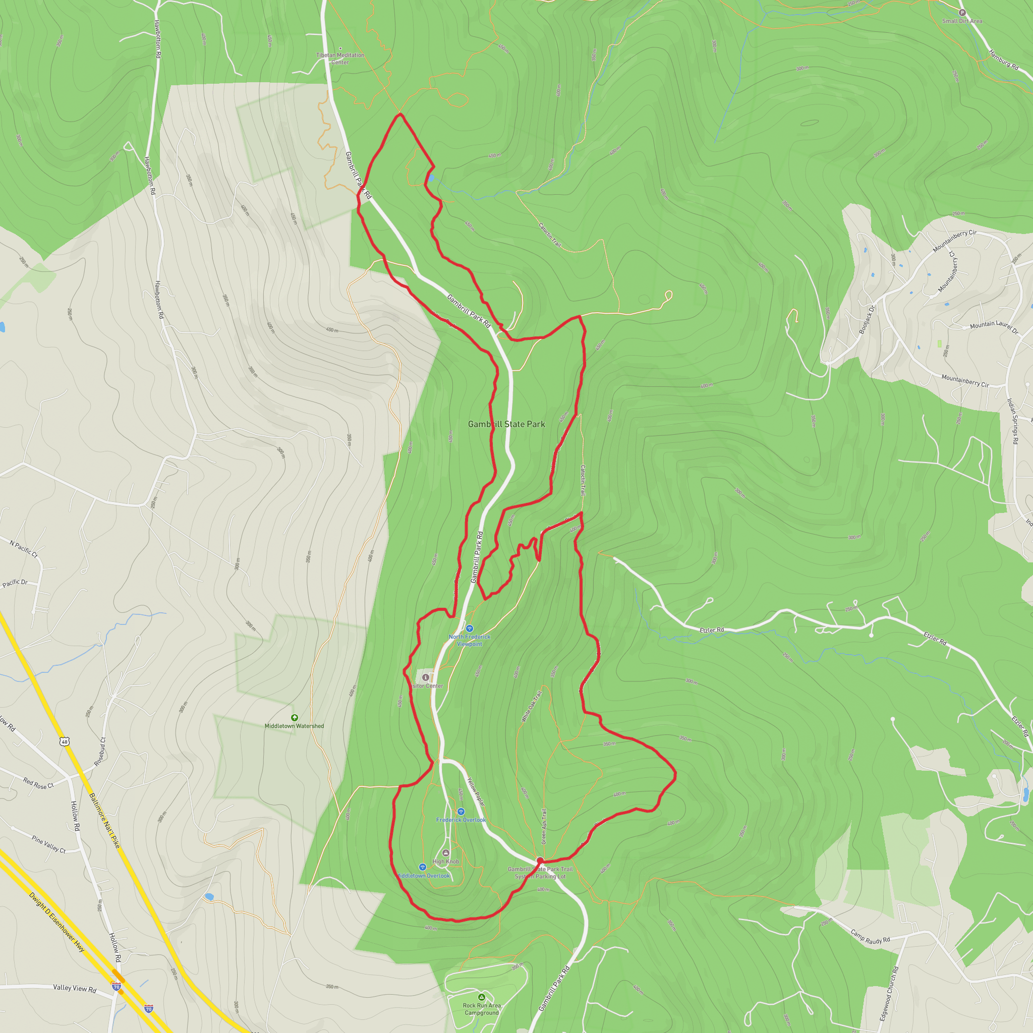 High Knob via Green Ash Trail and Yellow Poplar Trail mobile static map