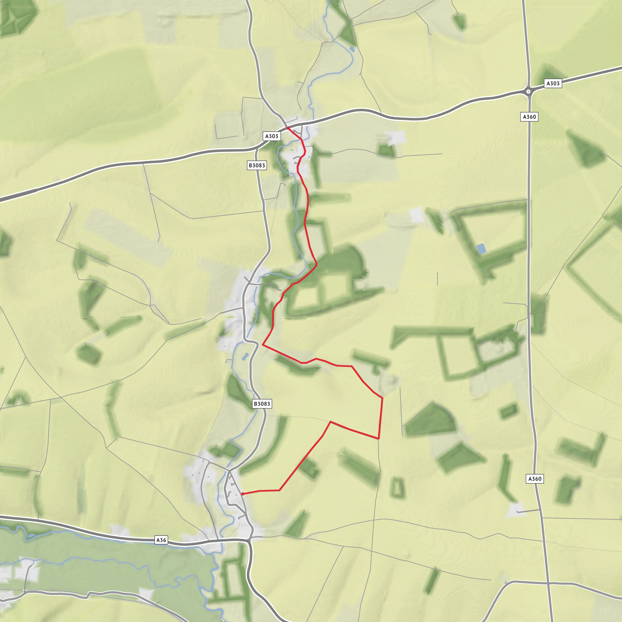 Stapleford - Winterbourne Stoke 4 mile mobile static map