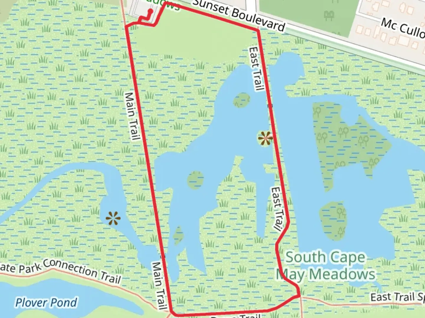 An image depicting the trail Oak Street Loop and its surrounding area.