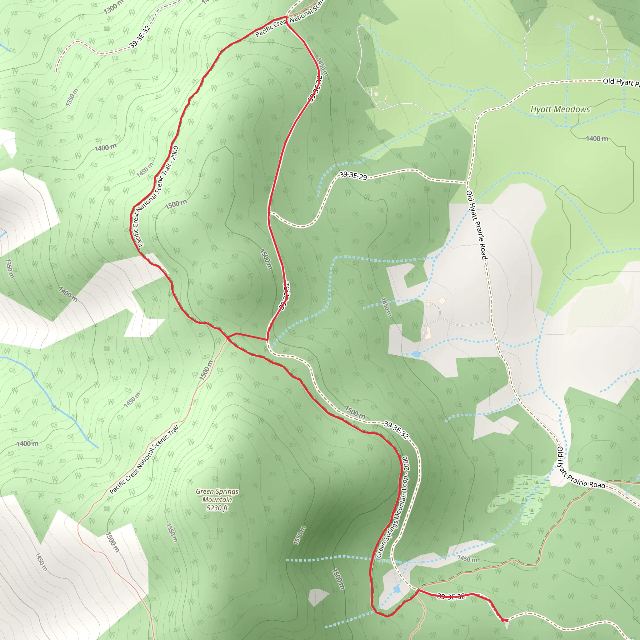 Little Hyatt and PCT Loop mobile static map