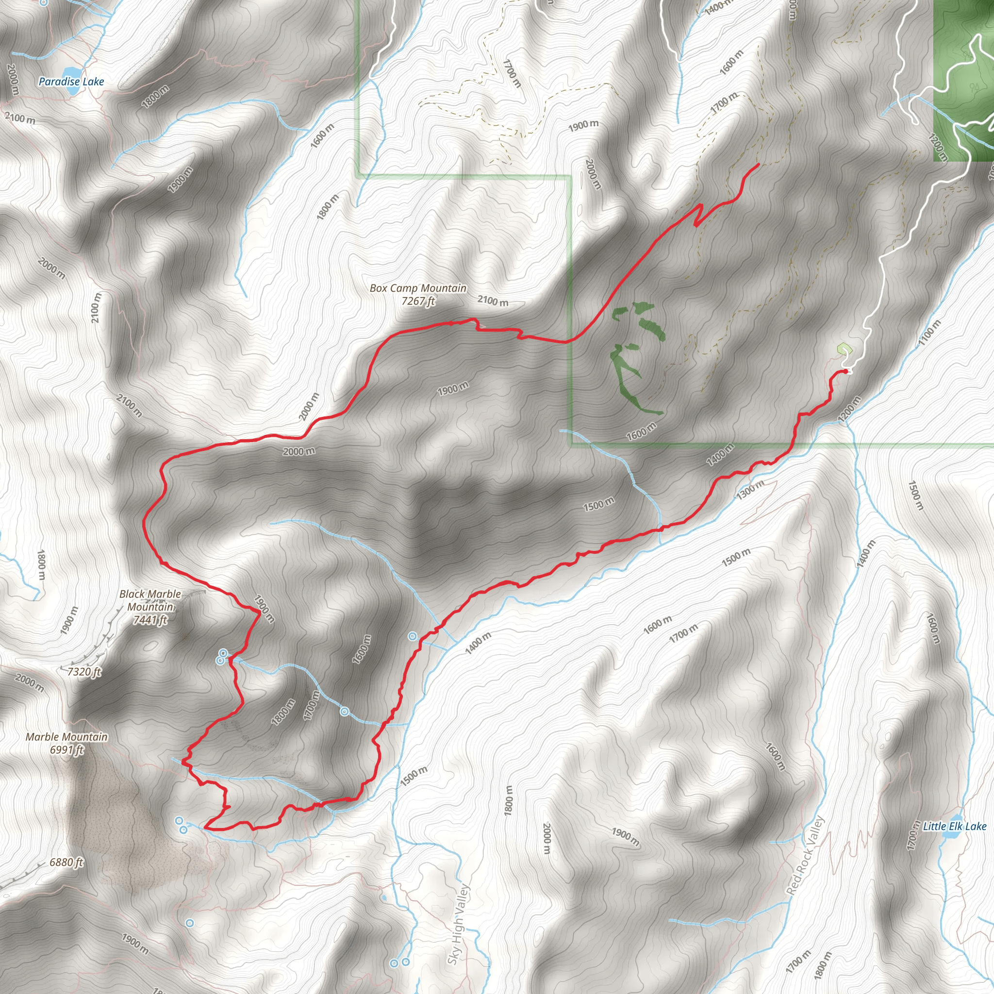Box Camp Trail mobile static map