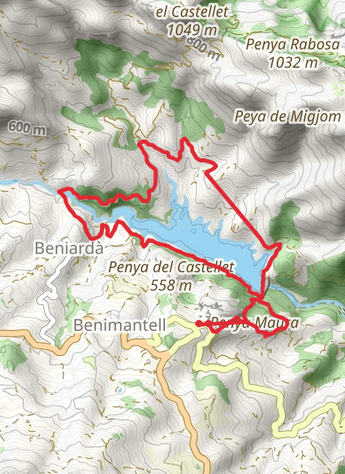Guaralest Reservoir  mobile static map